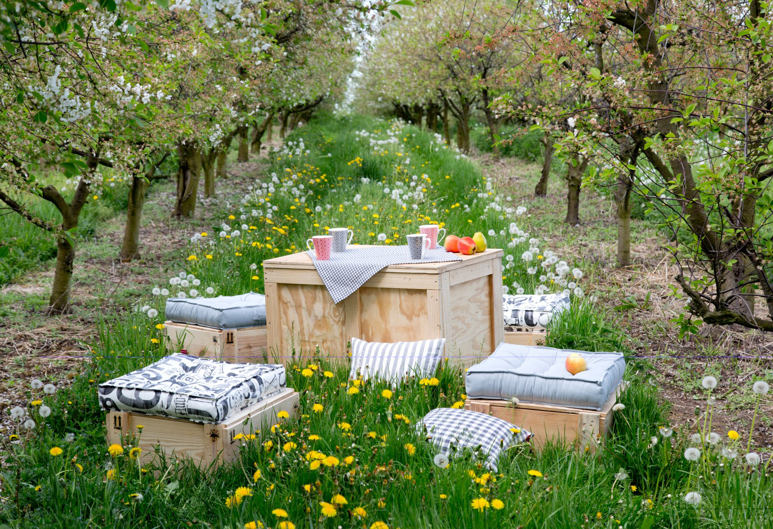Jardin - coussins d'assise gris