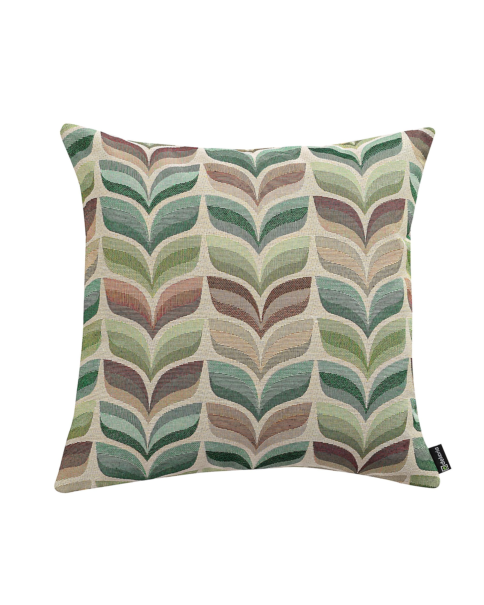 Housse de coussin Kinga couleur vert tissu tresse, à motifs