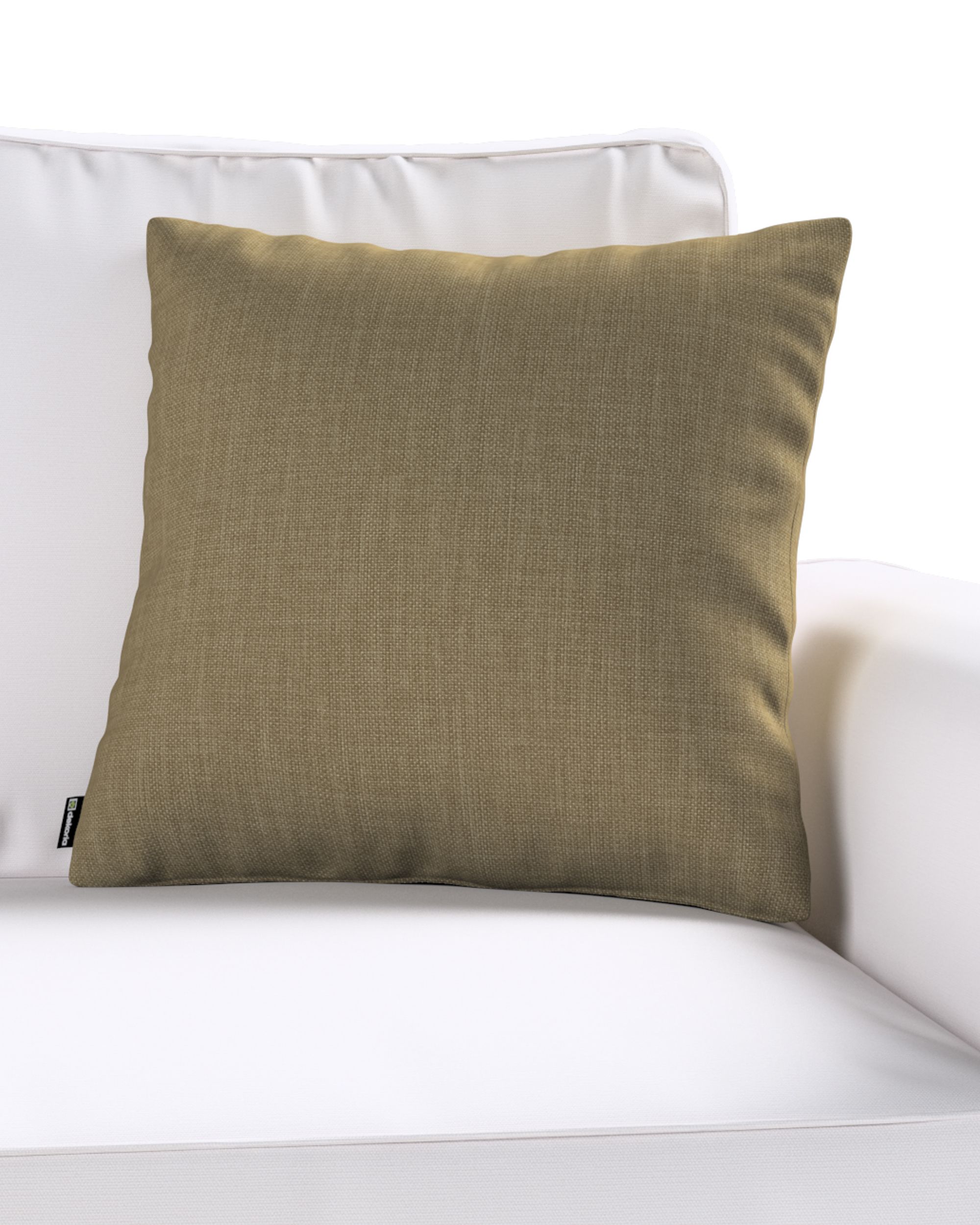 Housse de coussin Kinga couleur marron tissu tresse (hover)