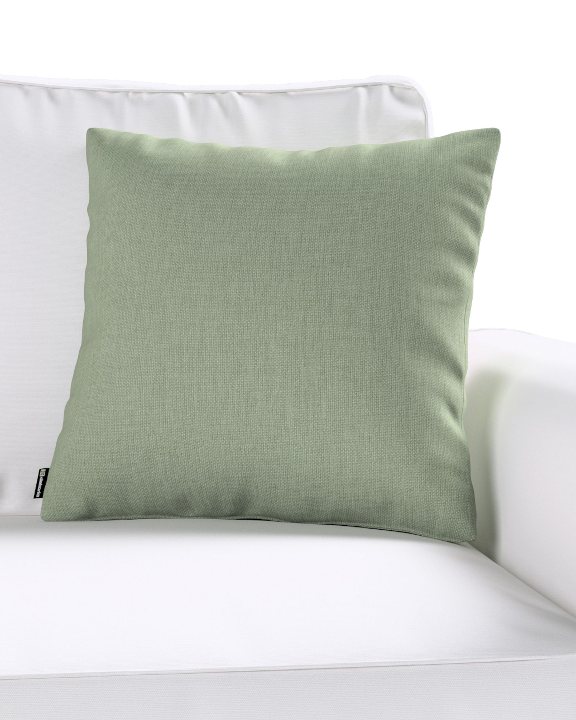 Housse de coussin Kinga couleur vert tissu tresse (hover)