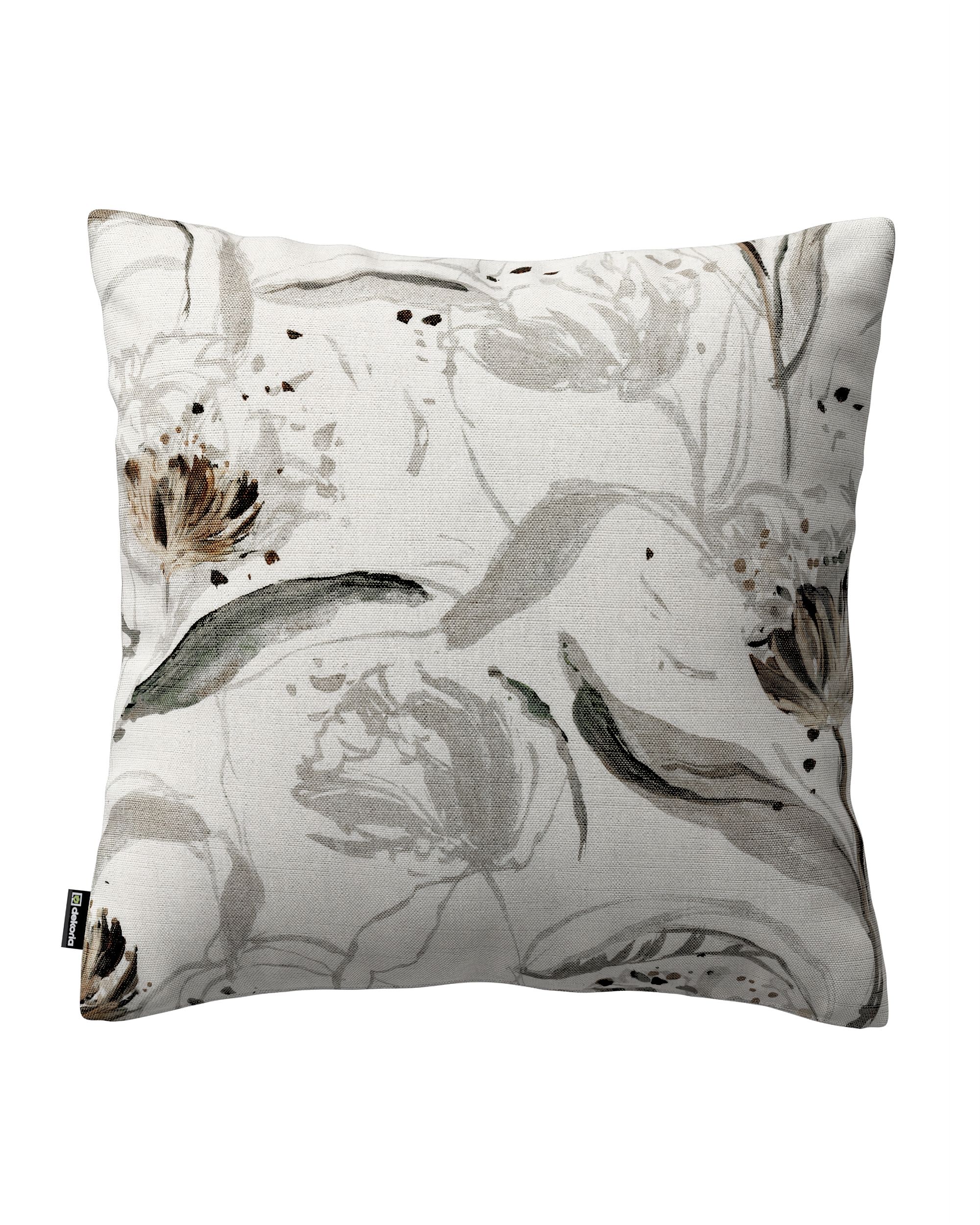 Housse de coussin Kinga couleur gris tissu tresse, à motifs