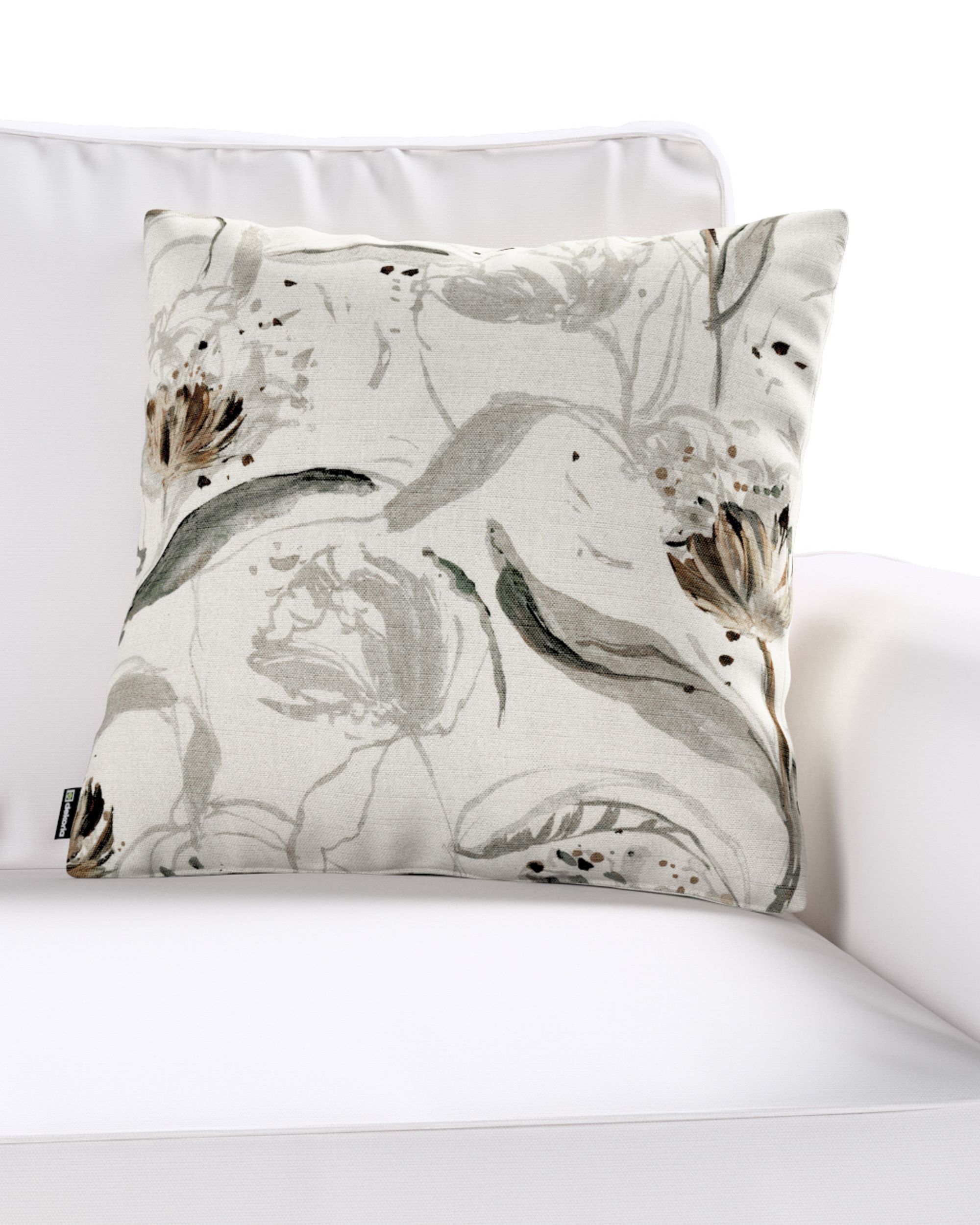 Housse de coussin Kinga couleur gris tissu tresse, à motifs (hover)