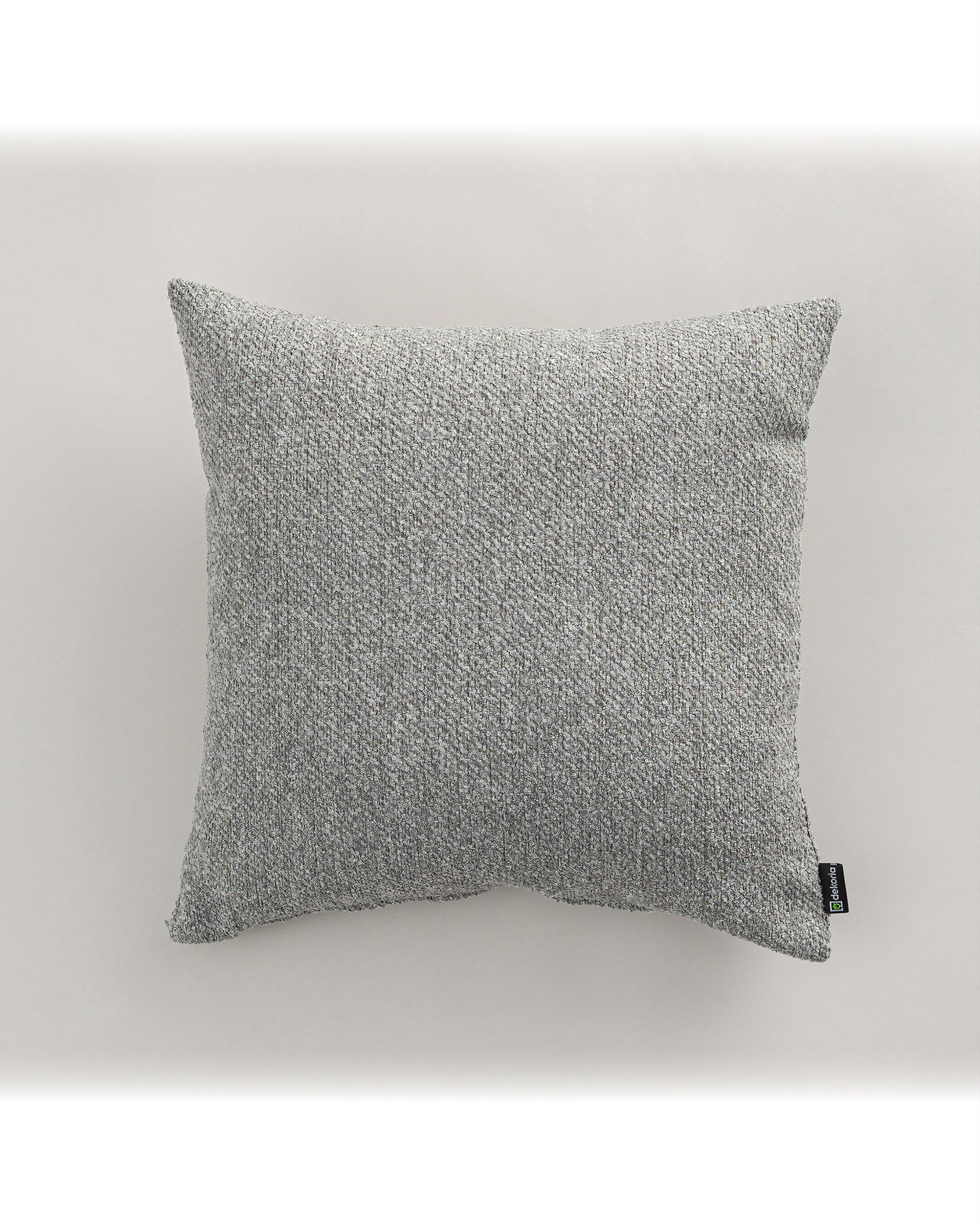 Housse de coussin Kinga couleur gris tissu tresse