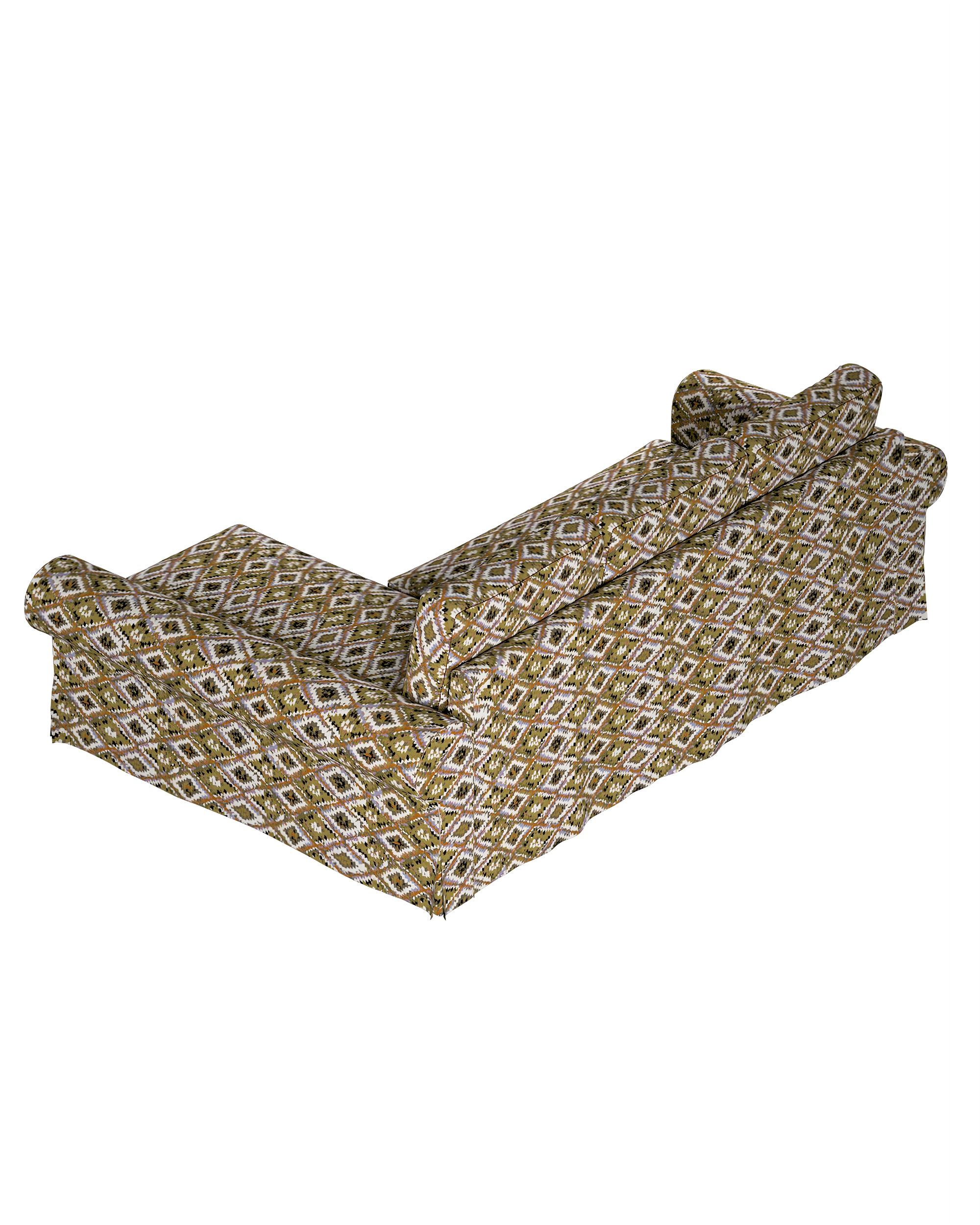 Housse canapé  Backabro convertible avec méridienne couleur multicolore tissu tresse, à motifs (hover)