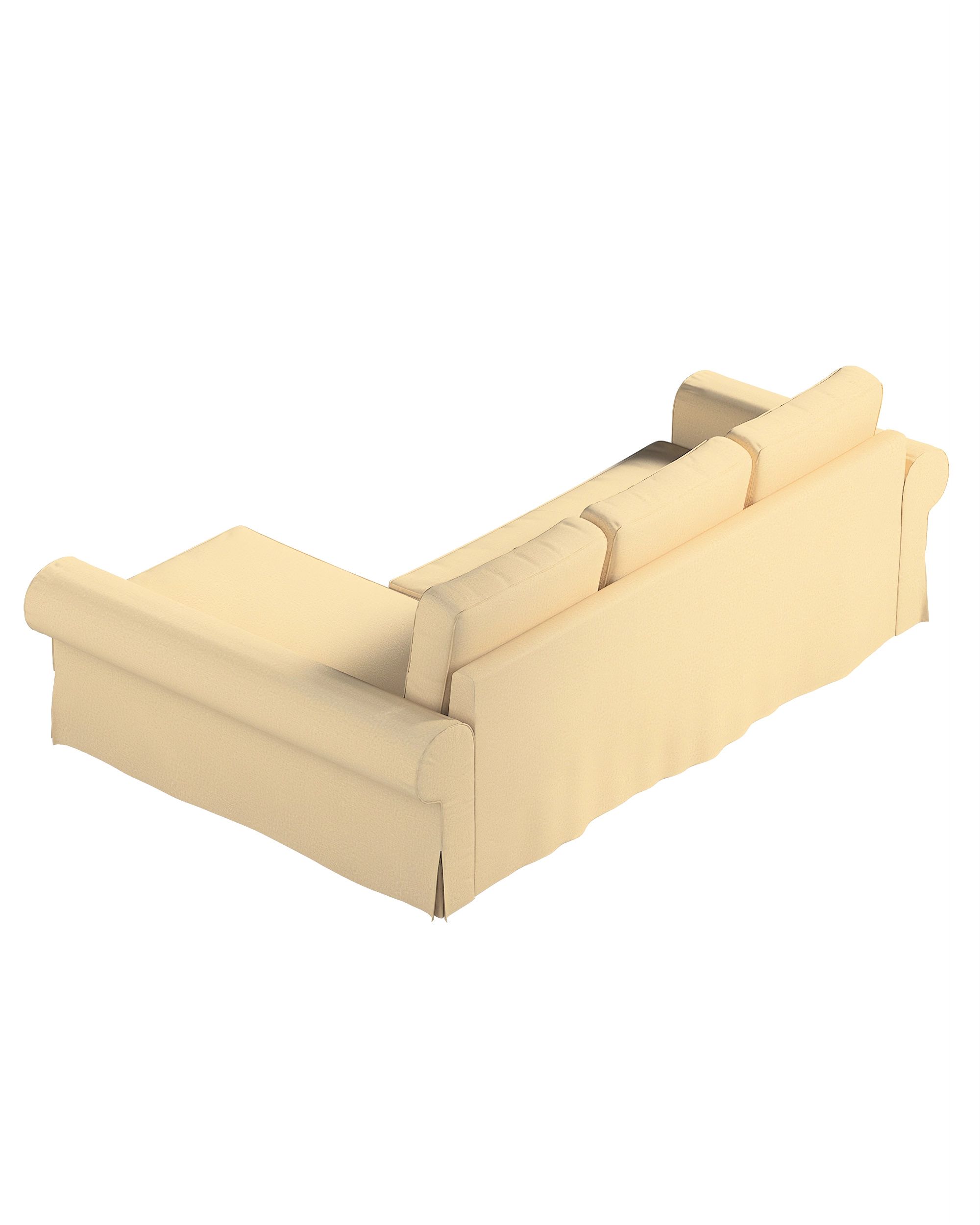 Housse canapé  Backabro convertible avec méridienne couleur beige tissu brillant, tresse (hover)