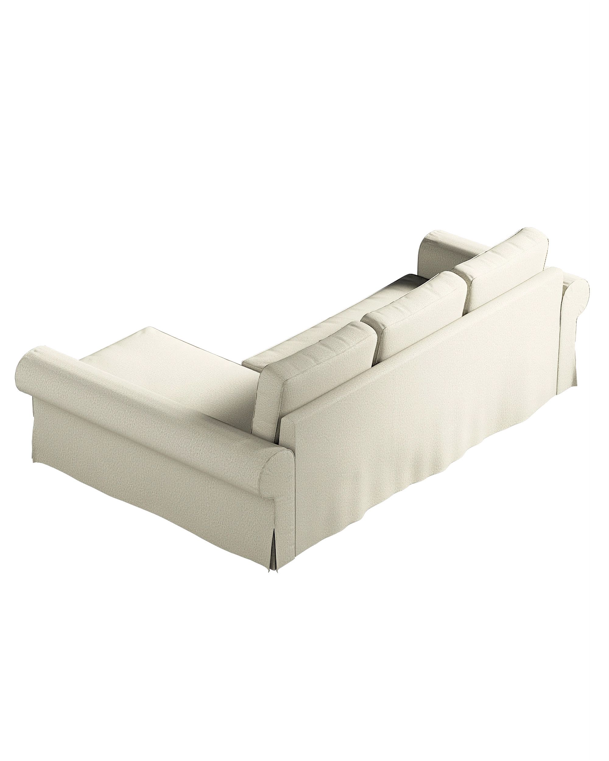 Housse canapé  Backabro convertible avec méridienne couleur beige tissu tresse (hover)