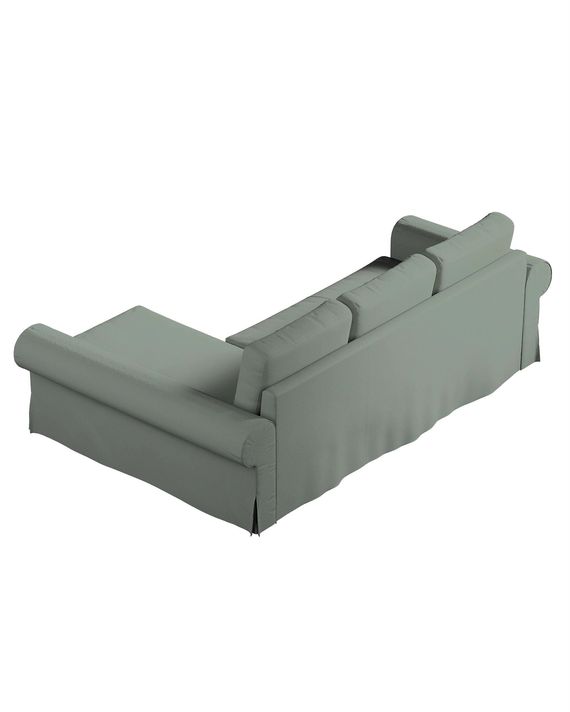 Housse canapé  Backabro convertible avec méridienne couleur vert tissu tresse (hover)