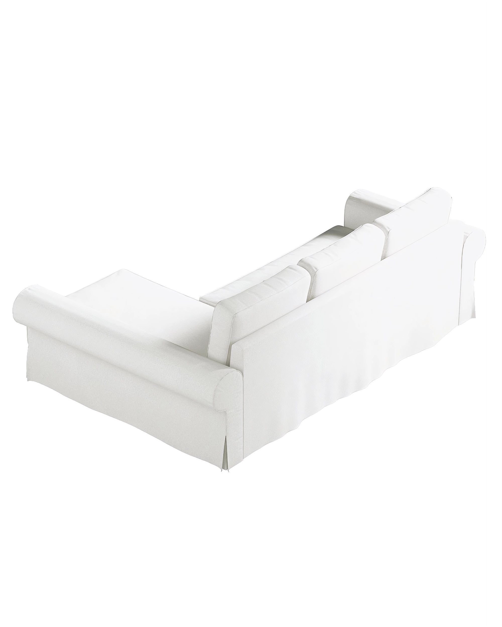 Housse canapé  Backabro convertible avec méridienne couleur crème tissu tresse (hover)