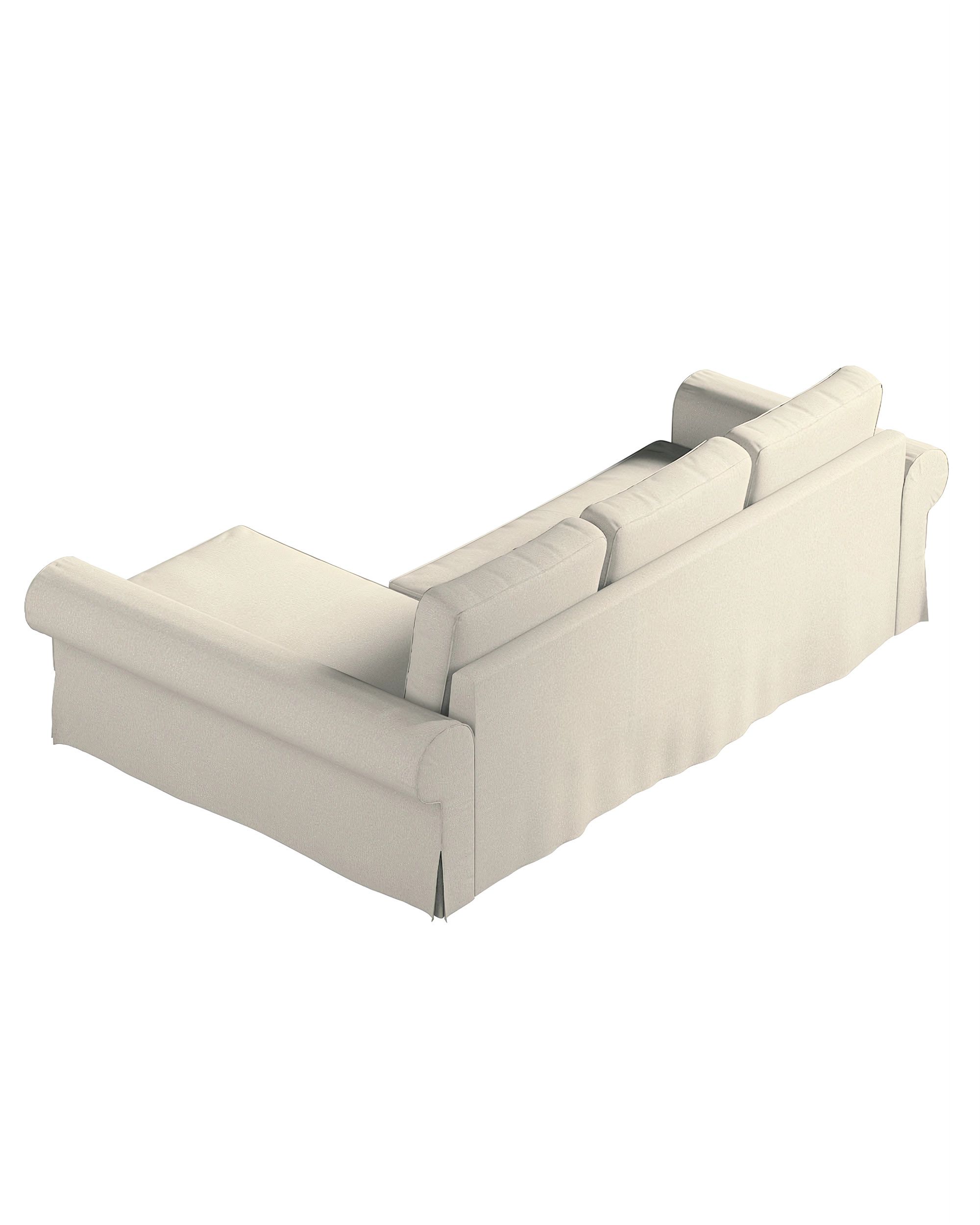 Housse canapé  Backabro convertible avec méridienne couleur beige tissu tresse (hover)