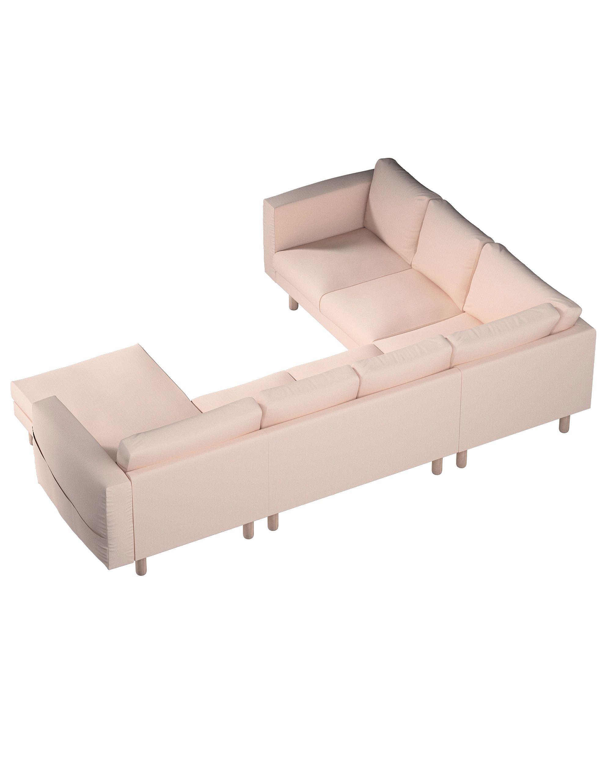 Housse canapé d'angle Norsborg 5 pl., avec la méridienne couleur rose tissu tresse (hover)