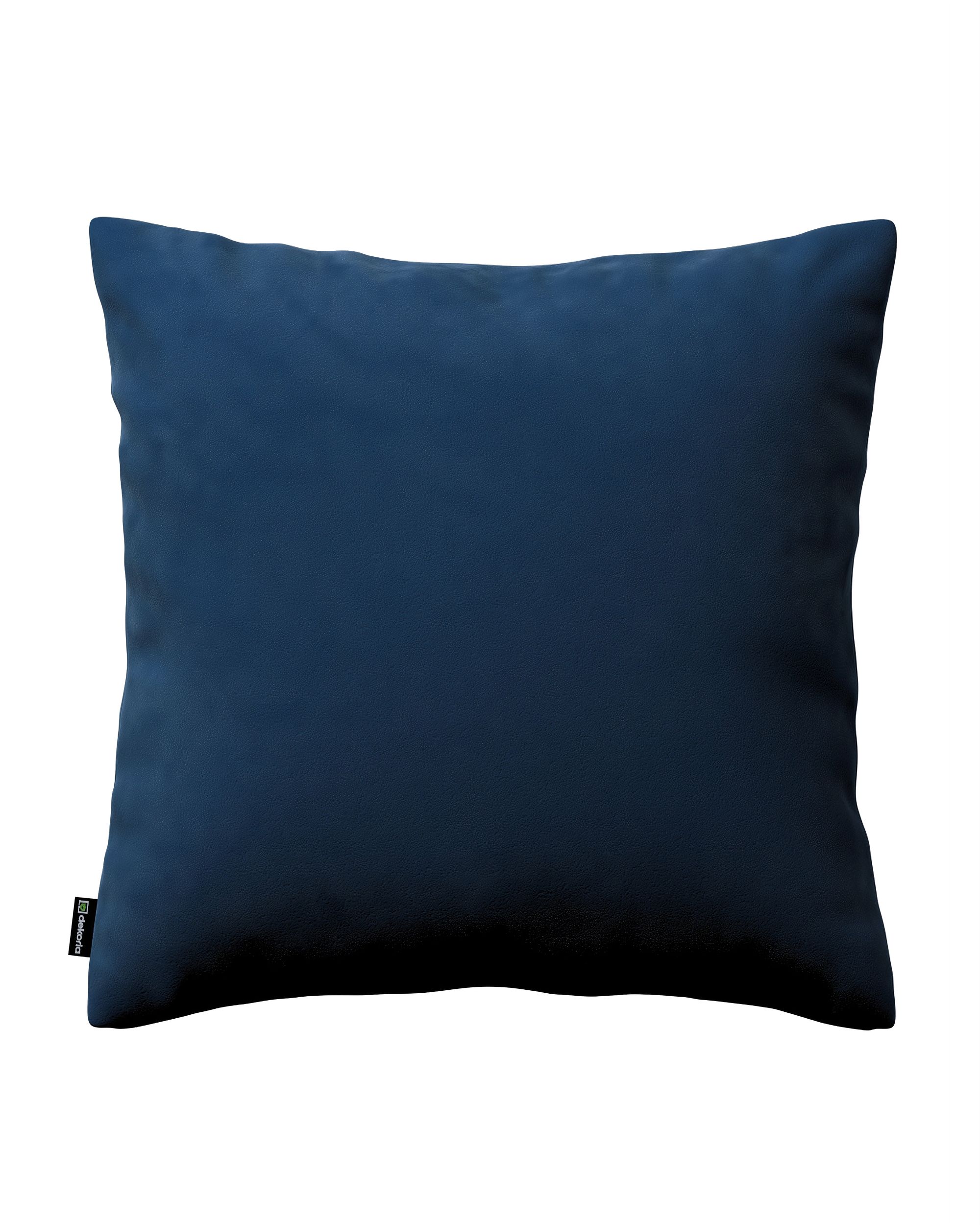 Housse de coussin Kinga couleur bleu marine tissu brillant, velours
