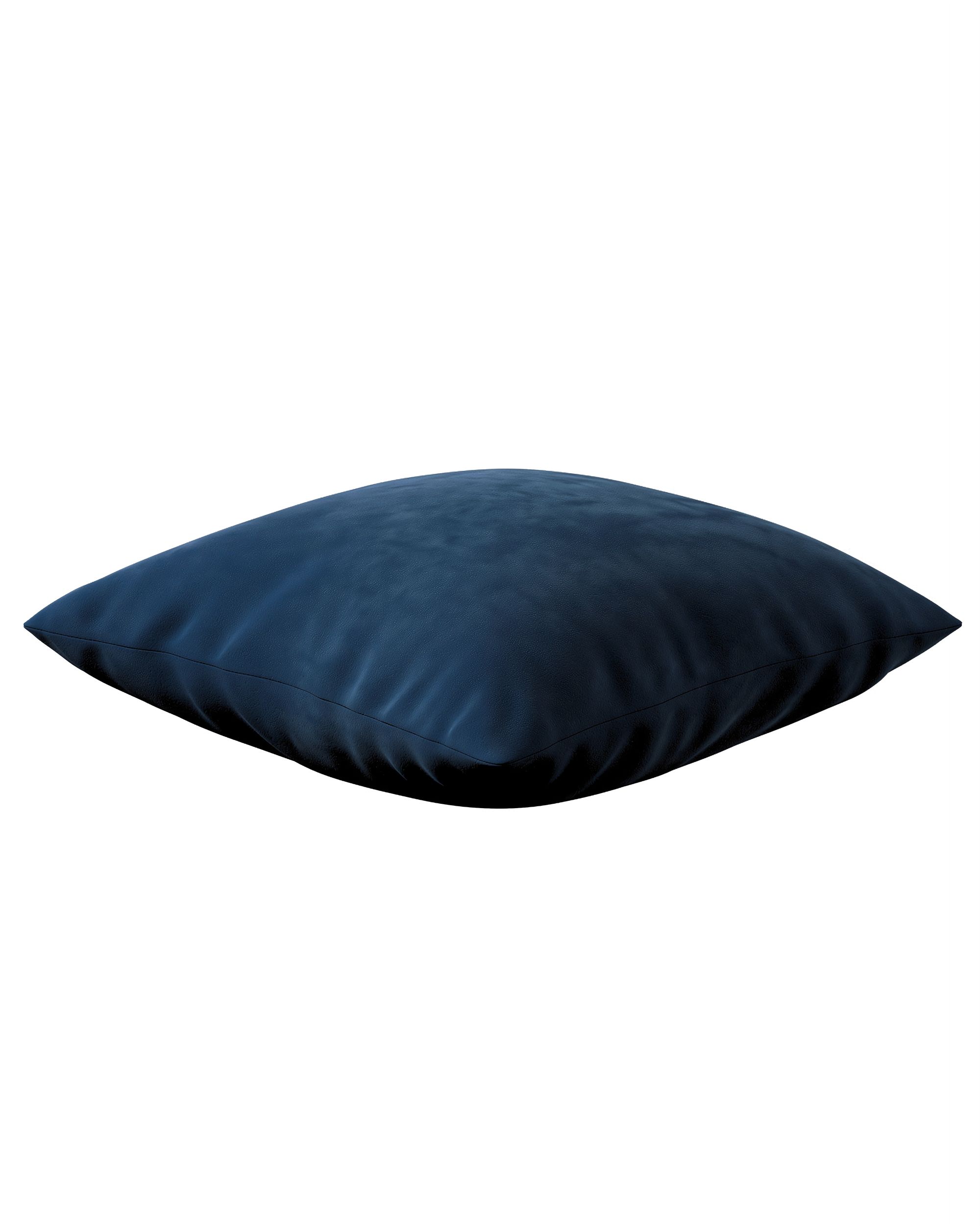 Housse de coussin Kinga couleur bleu marine tissu brillant, velours (hover)