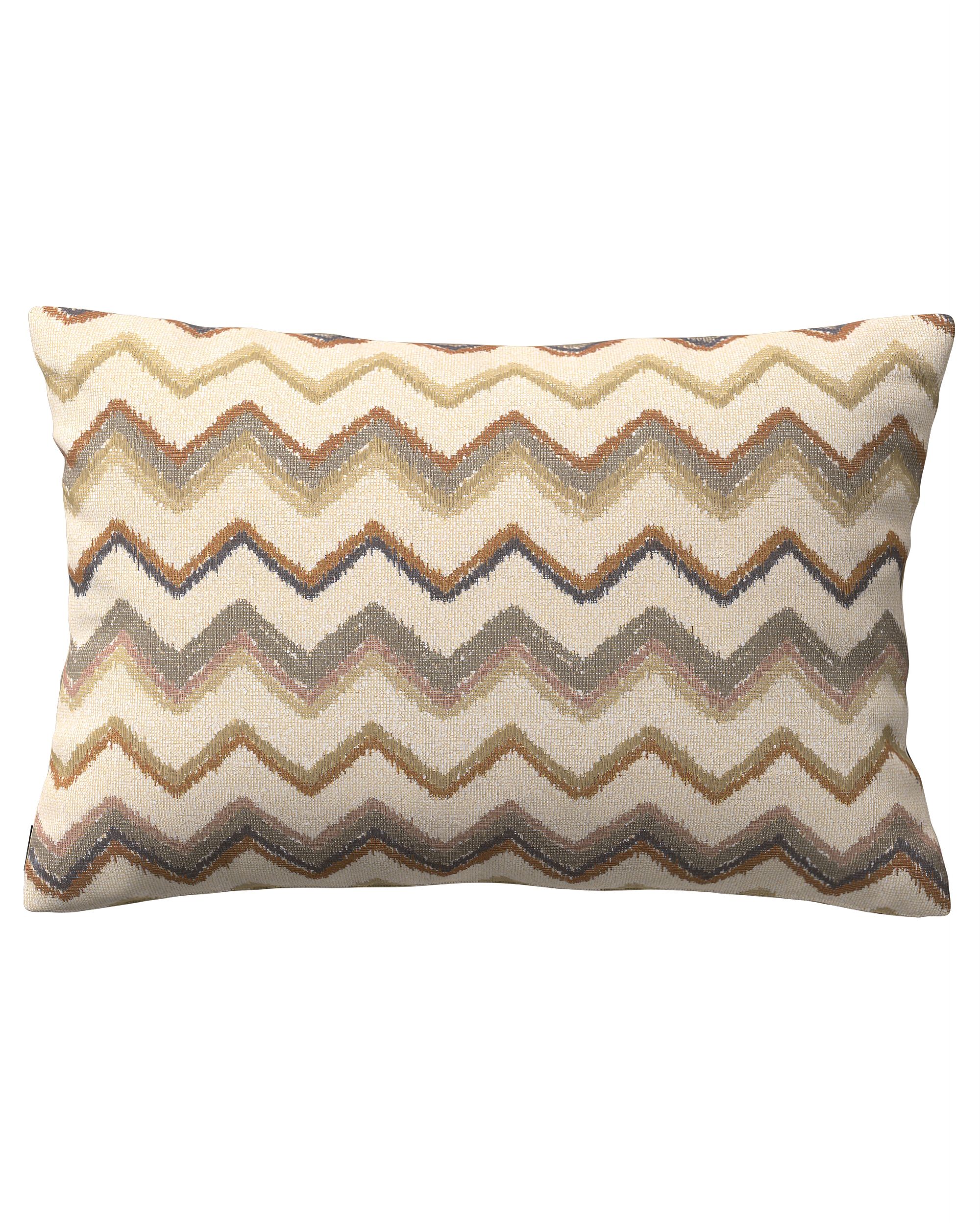 Housse de coussin rectangulaire Kinga couleur beige tissu tresse, à motifs