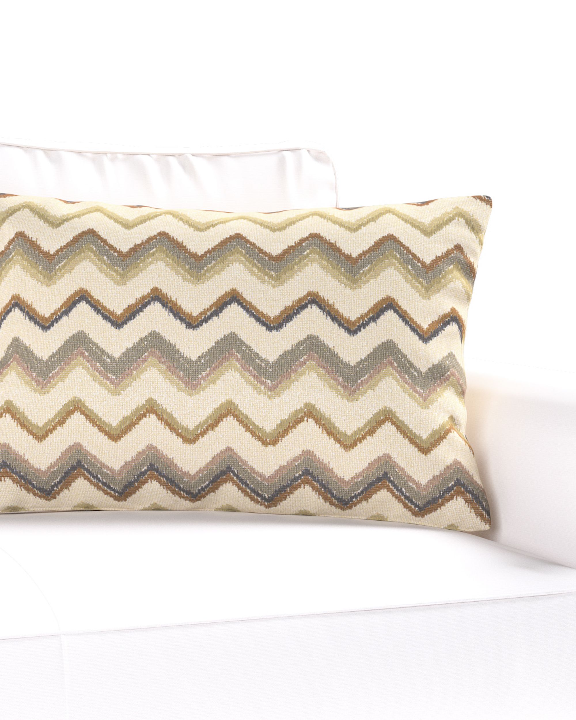 Housse de coussin rectangulaire Kinga couleur beige tissu tresse, à motifs (hover)