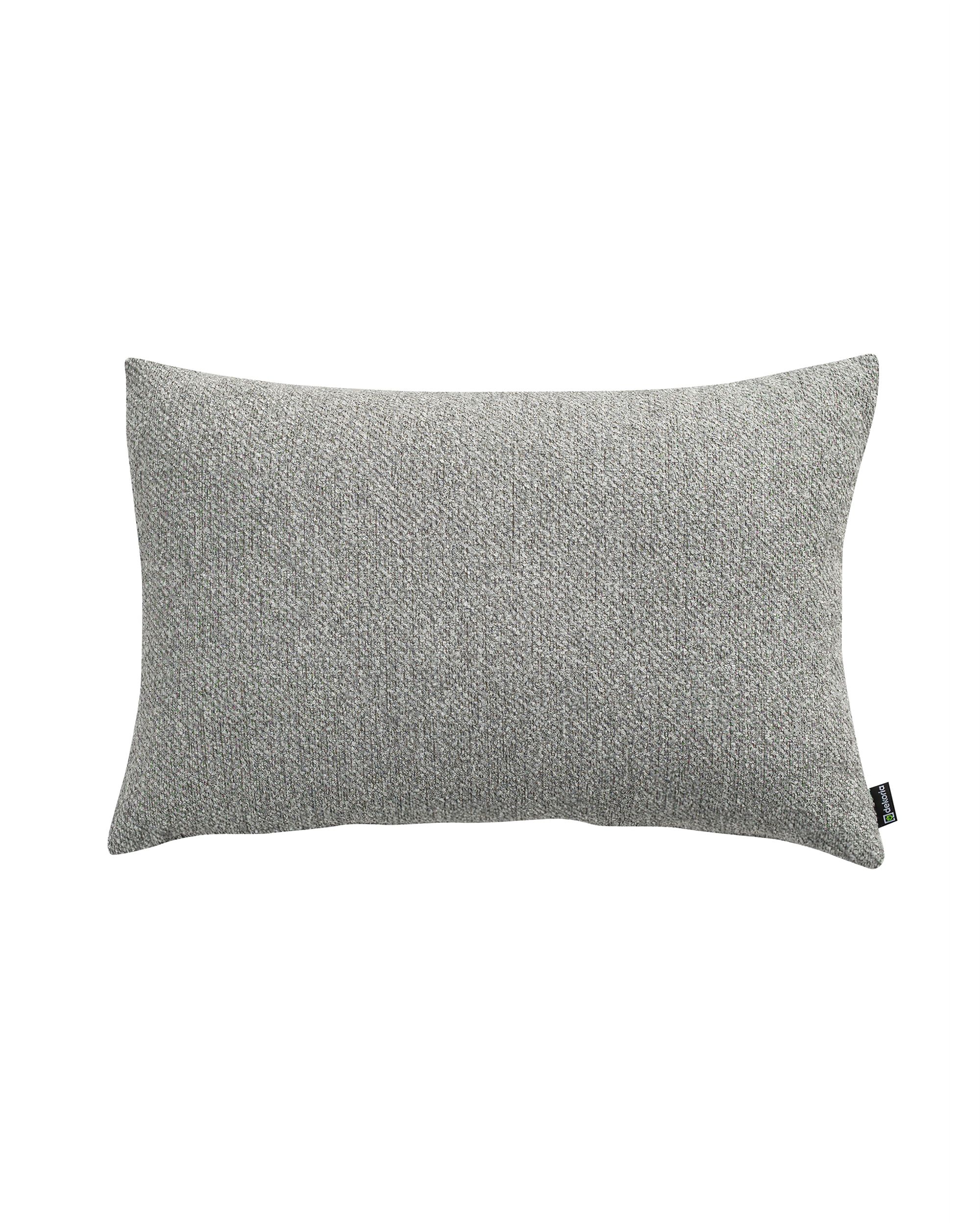 Housse de coussin rectangulaire Kinga couleur gris tissu tresse (hover)