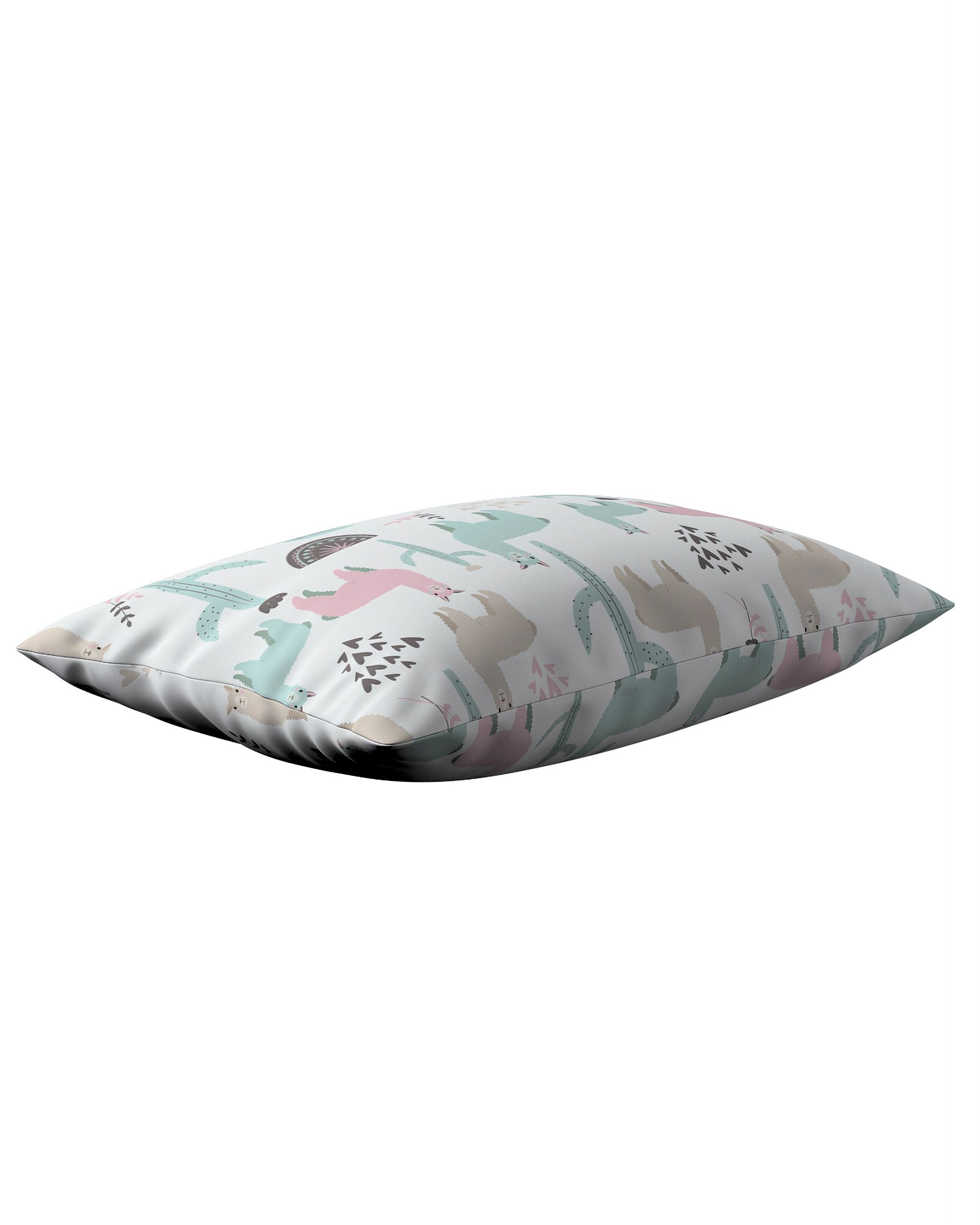 Housse de coussin rectangulaire Kinga couleur vert tissu à motifs (hover)