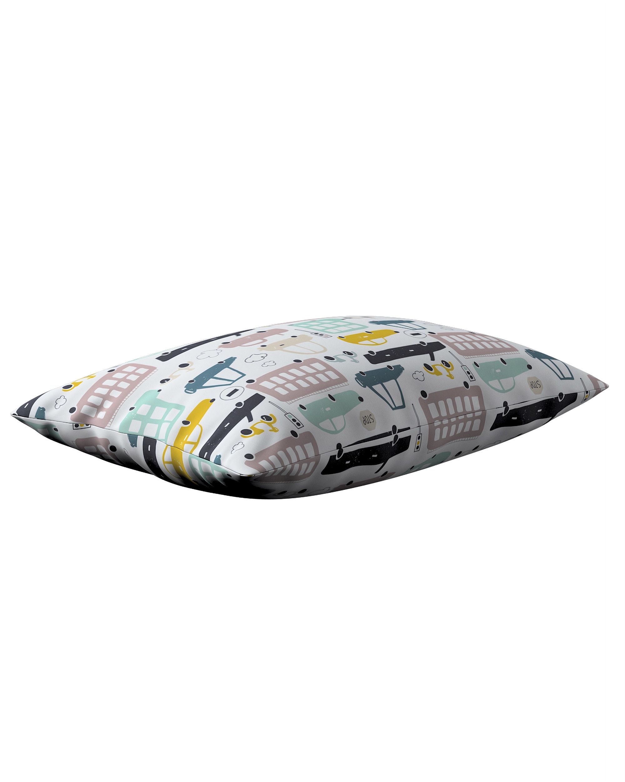 Housse de coussin rectangulaire Kinga couleur beige tissu à motifs (hover)