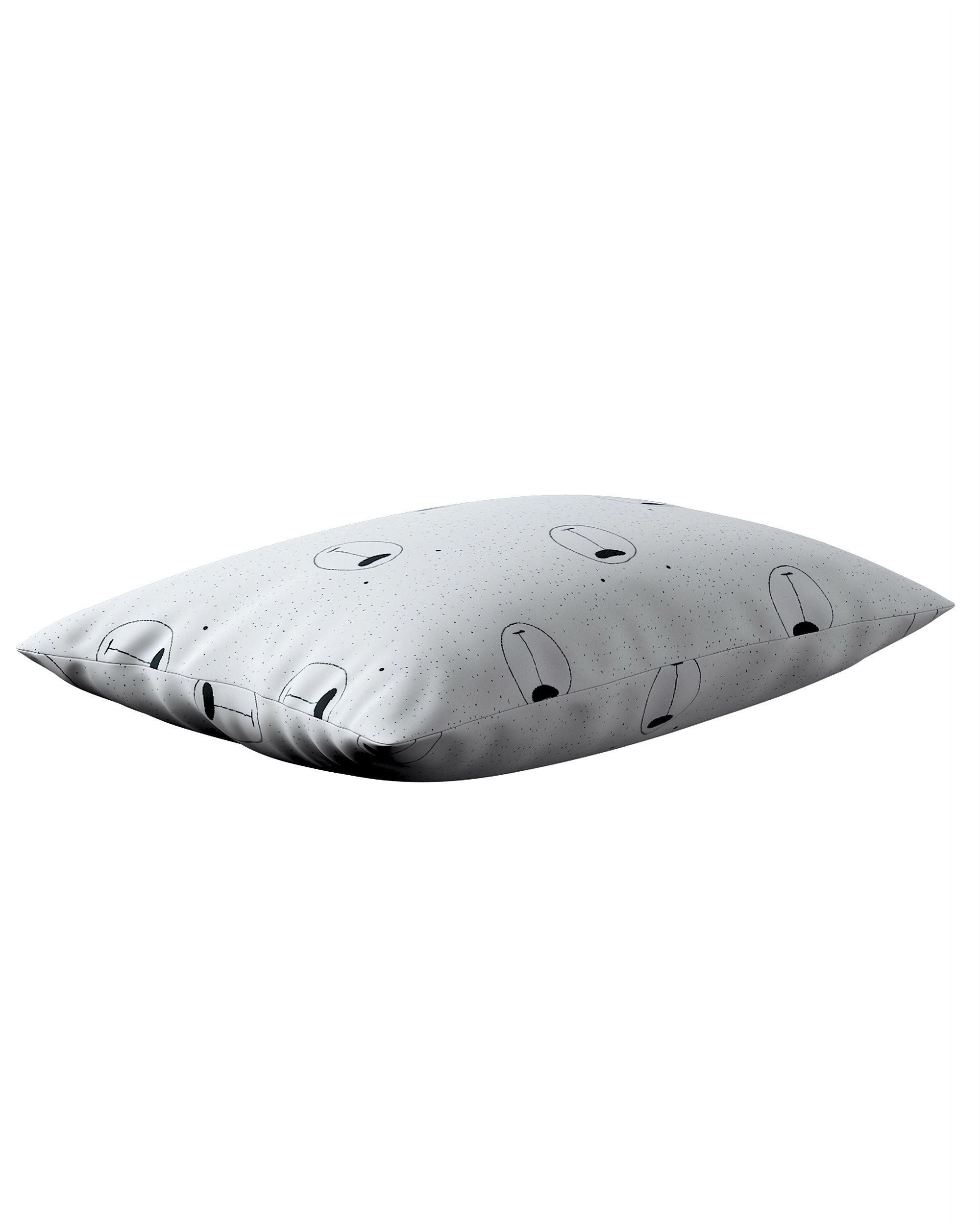 Housse de coussin rectangulaire Kinga couleur blanc tissu à motifs (hover)