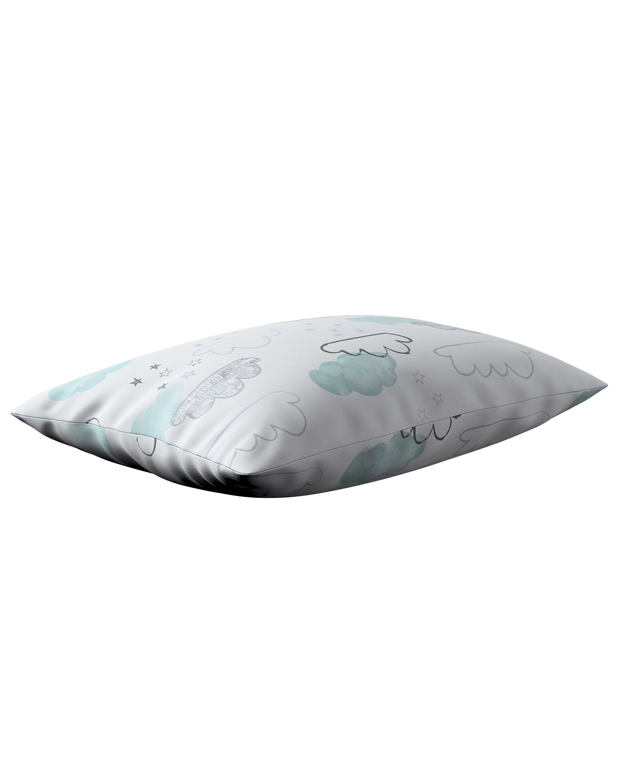 Housse de coussin rectangulaire Kinga couleur blanc tissu à motifs (hover)