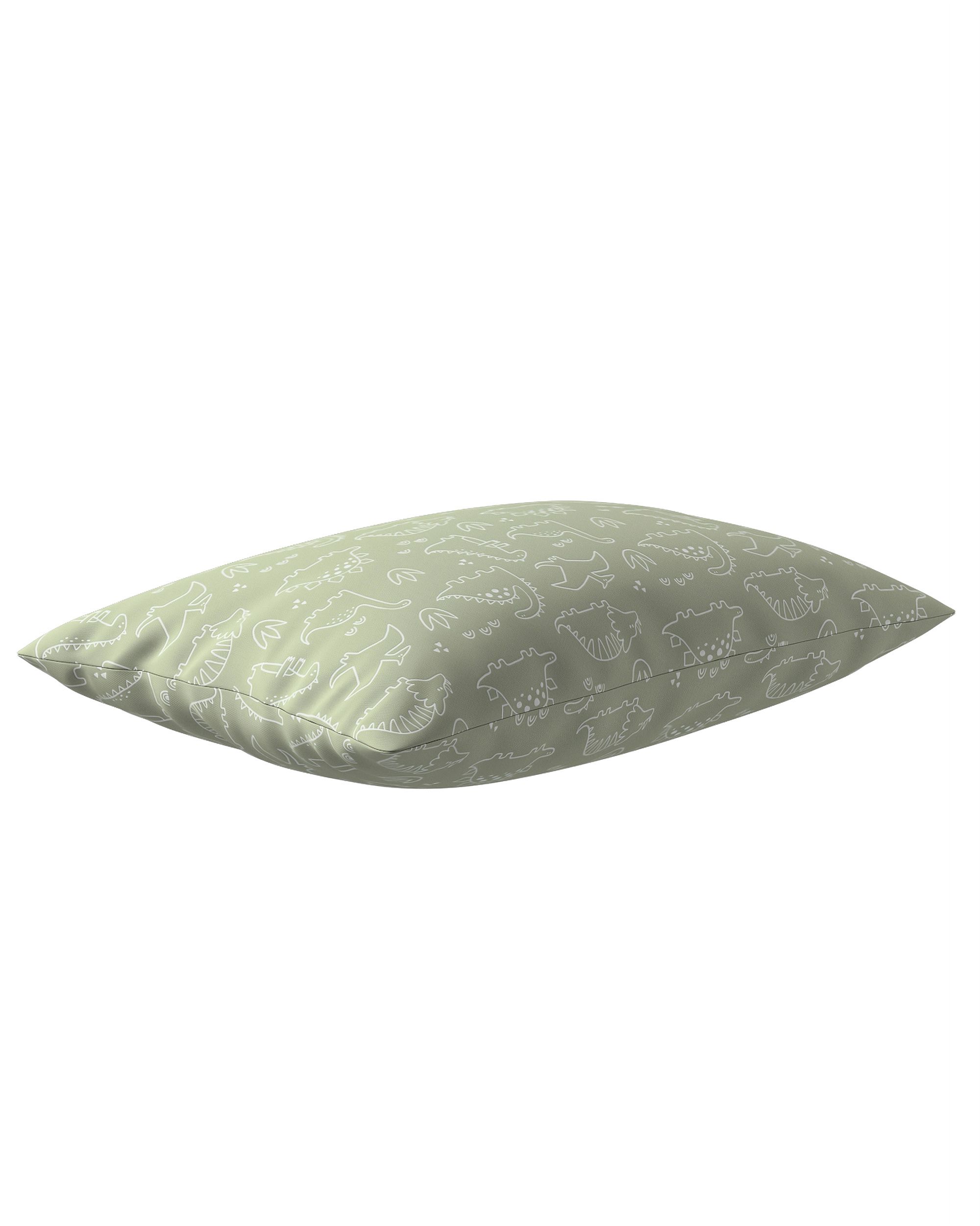 Housse de coussin rectangulaire Kinga couleur vert tissu à motifs (hover)