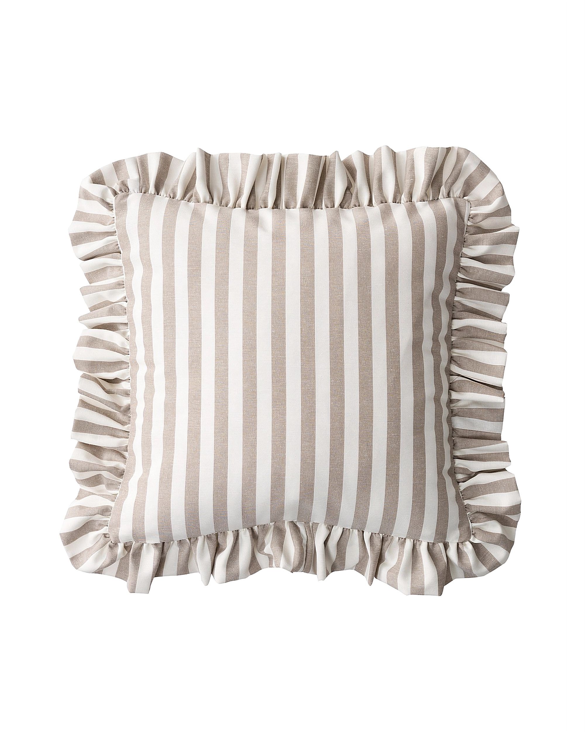 Housse de coussin Paula avec cantonnière couleur beige tissu à motifs