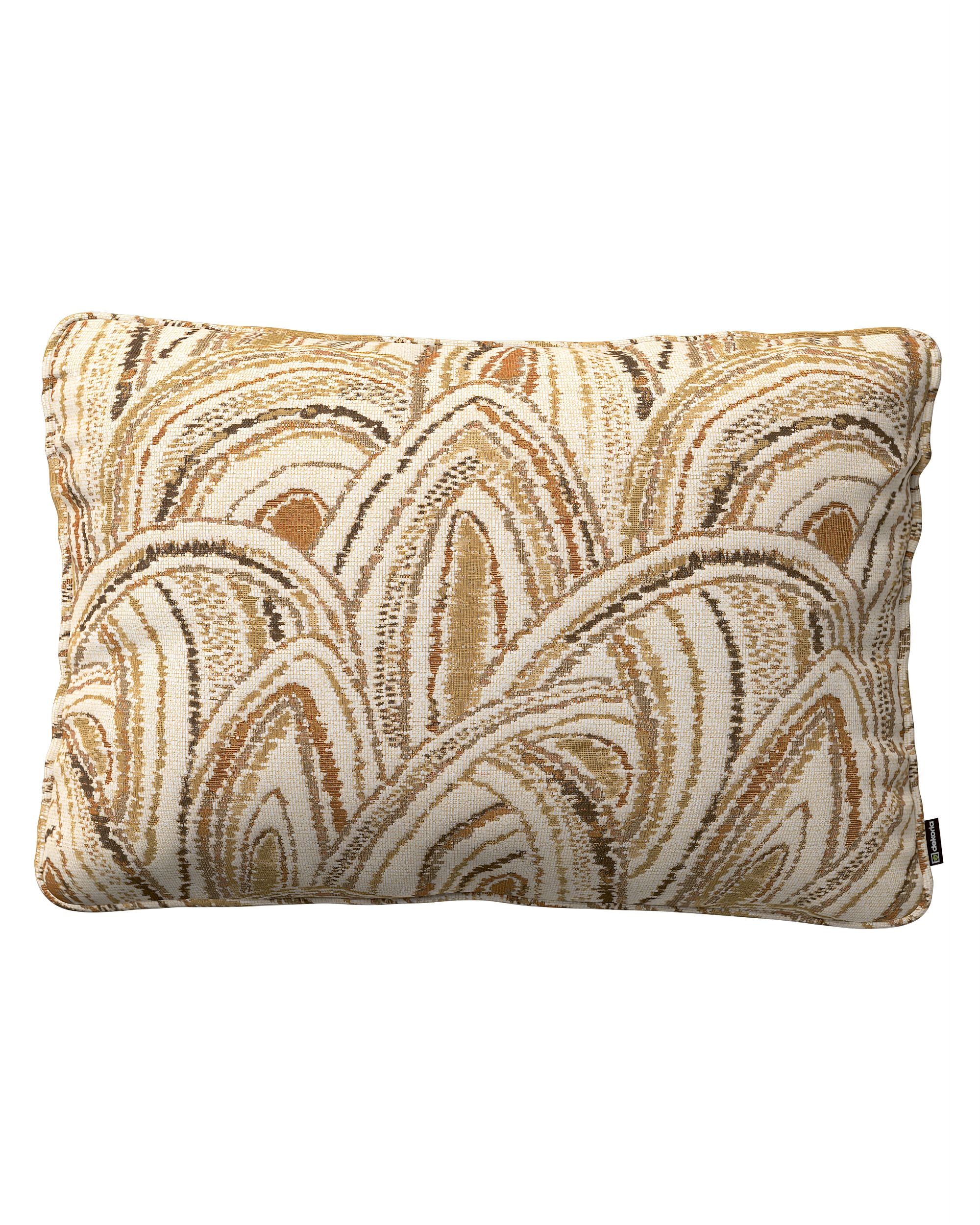 Housse de coussin rectangulaire Gabi couleur beige tissu tresse, à motifs