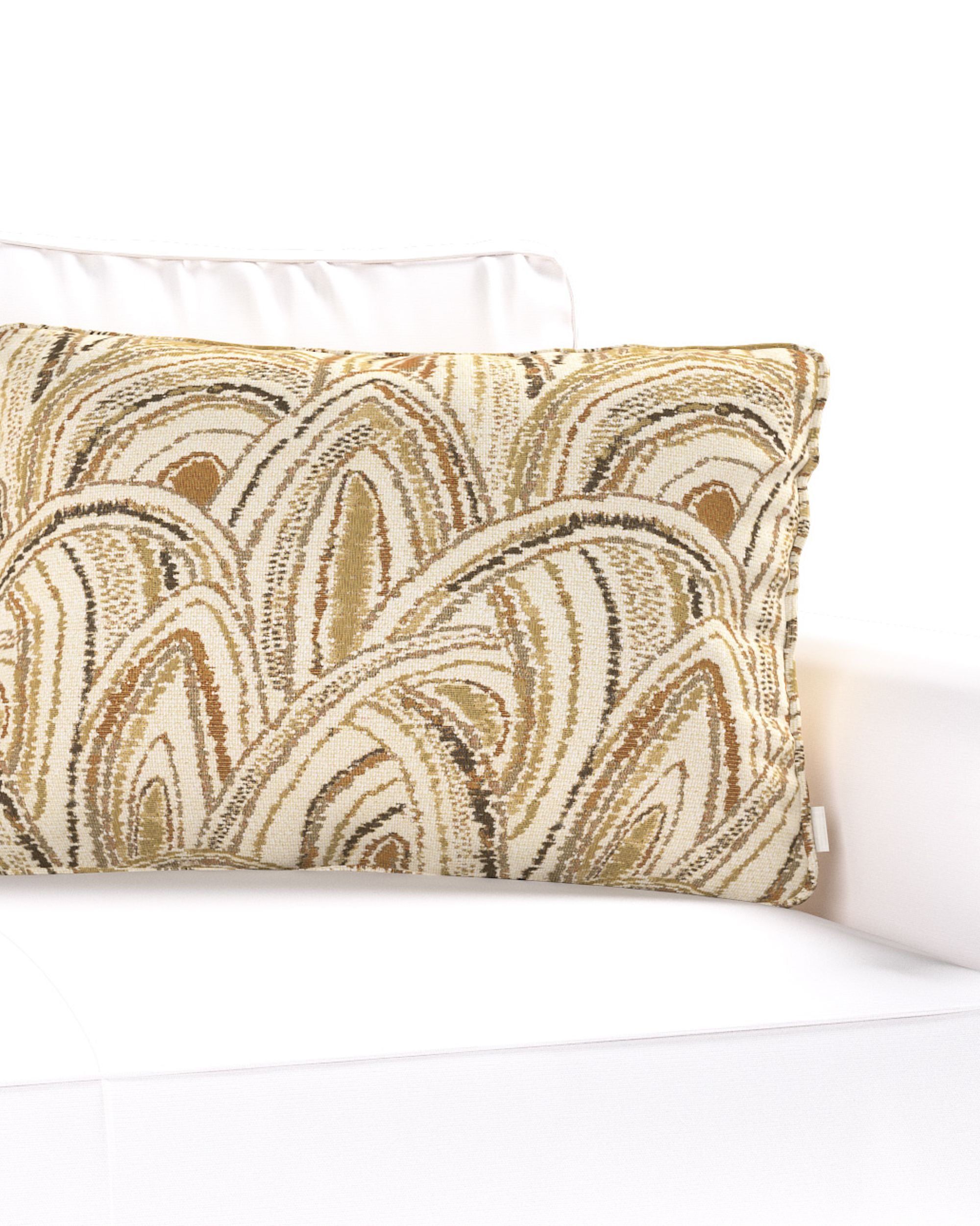 Housse de coussin rectangulaire Gabi couleur beige tissu tresse, à motifs (hover)