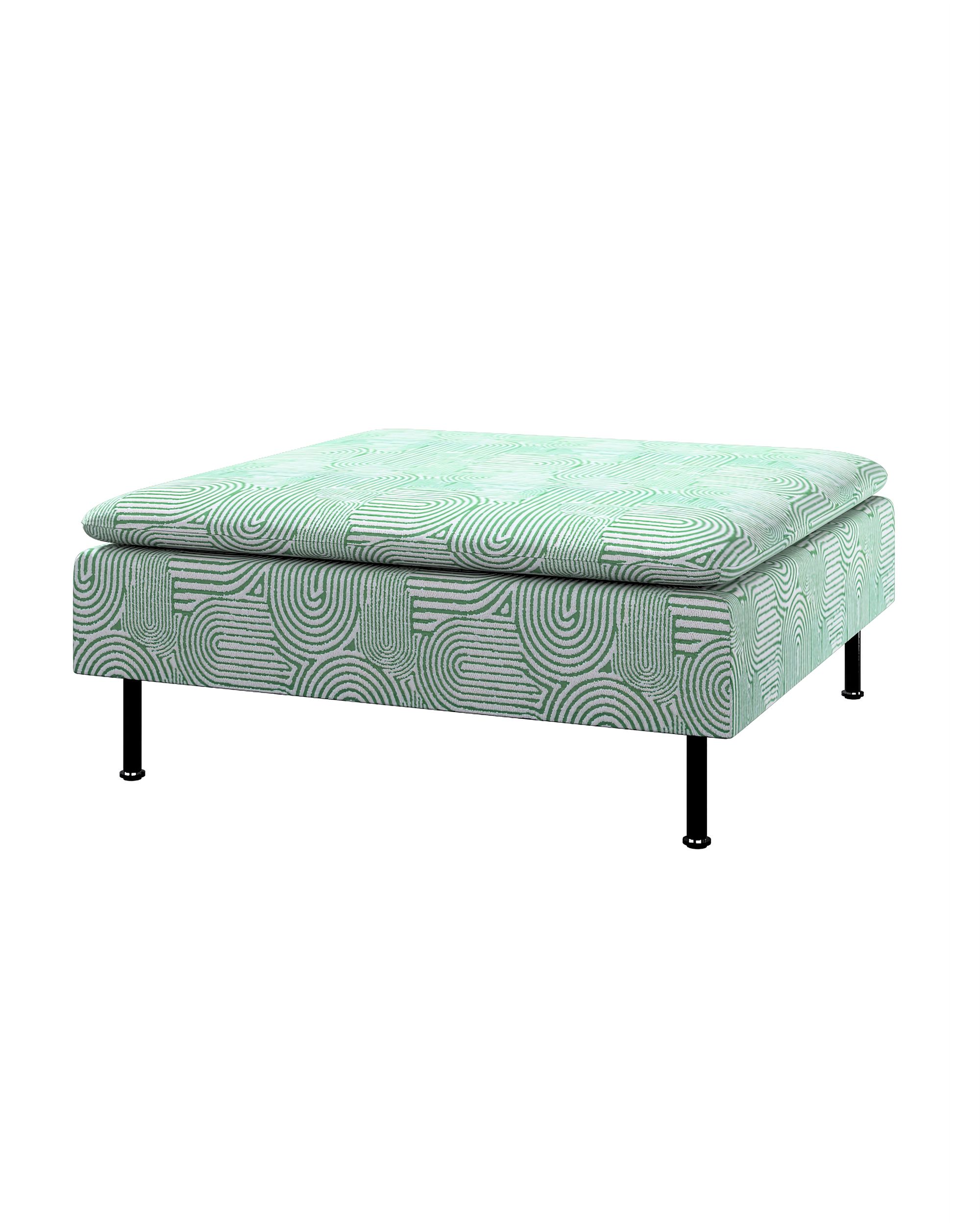 Housse pour repose-pieds Söderhamn couleur vert tissu tresse, à motifs
