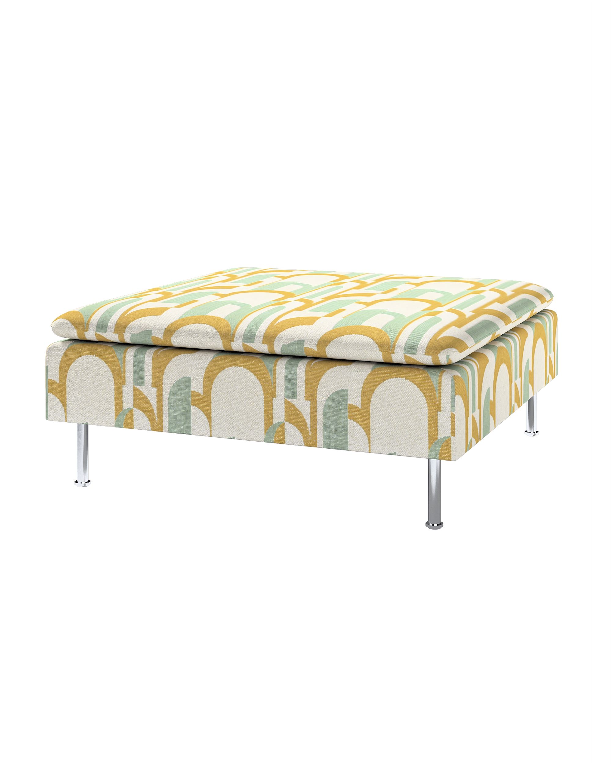 Housse pour repose-pieds Söderhamn couleur vert tissu tresse, à motifs