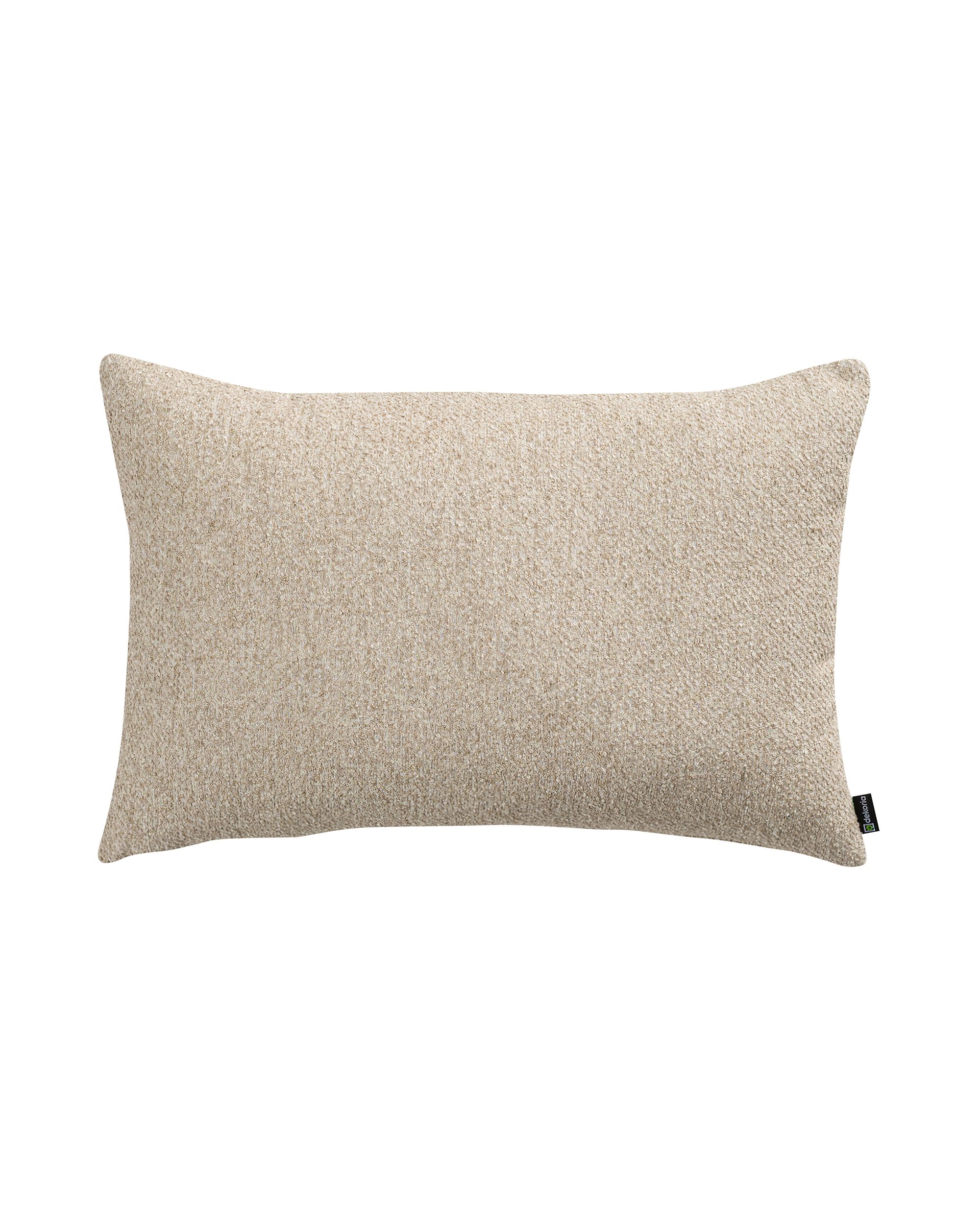 Housse de coussin rectangulaire Kinga couleur beige tissu tresse
