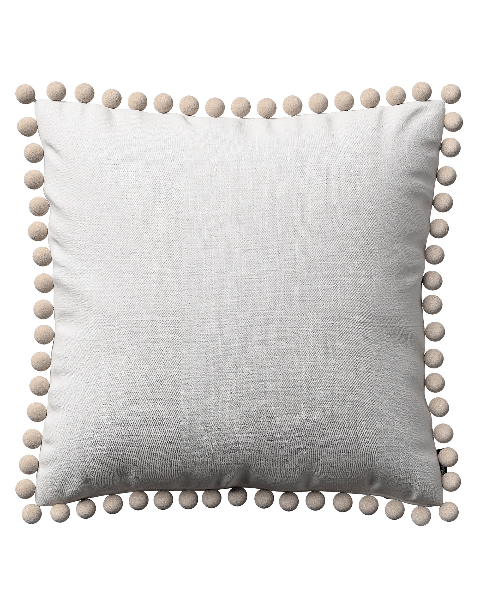 Housse de coussin Wera couleur blanc tissu semi-transparent, tresse