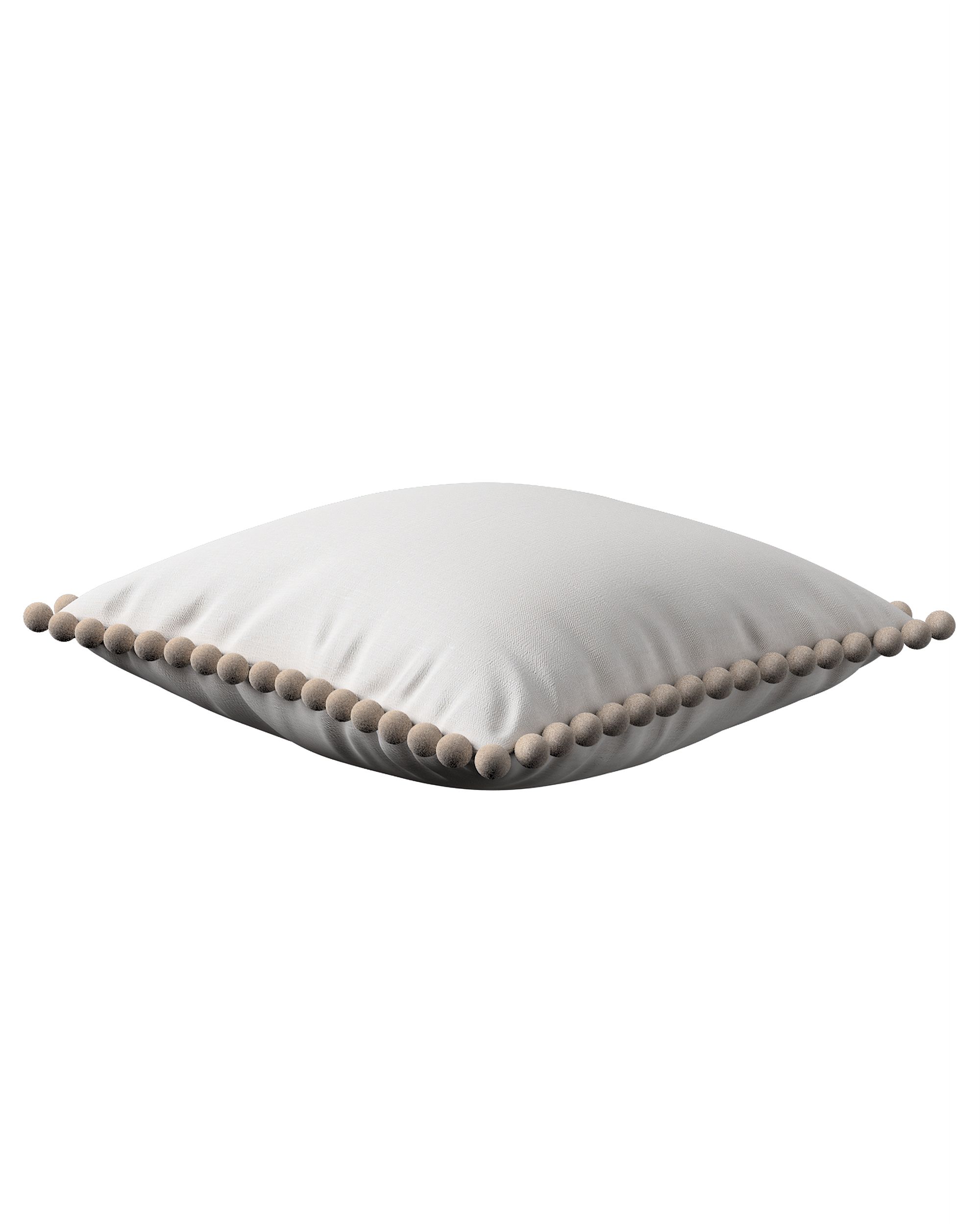 Housse de coussin Wera couleur blanc tissu semi-transparent, tresse (hover)