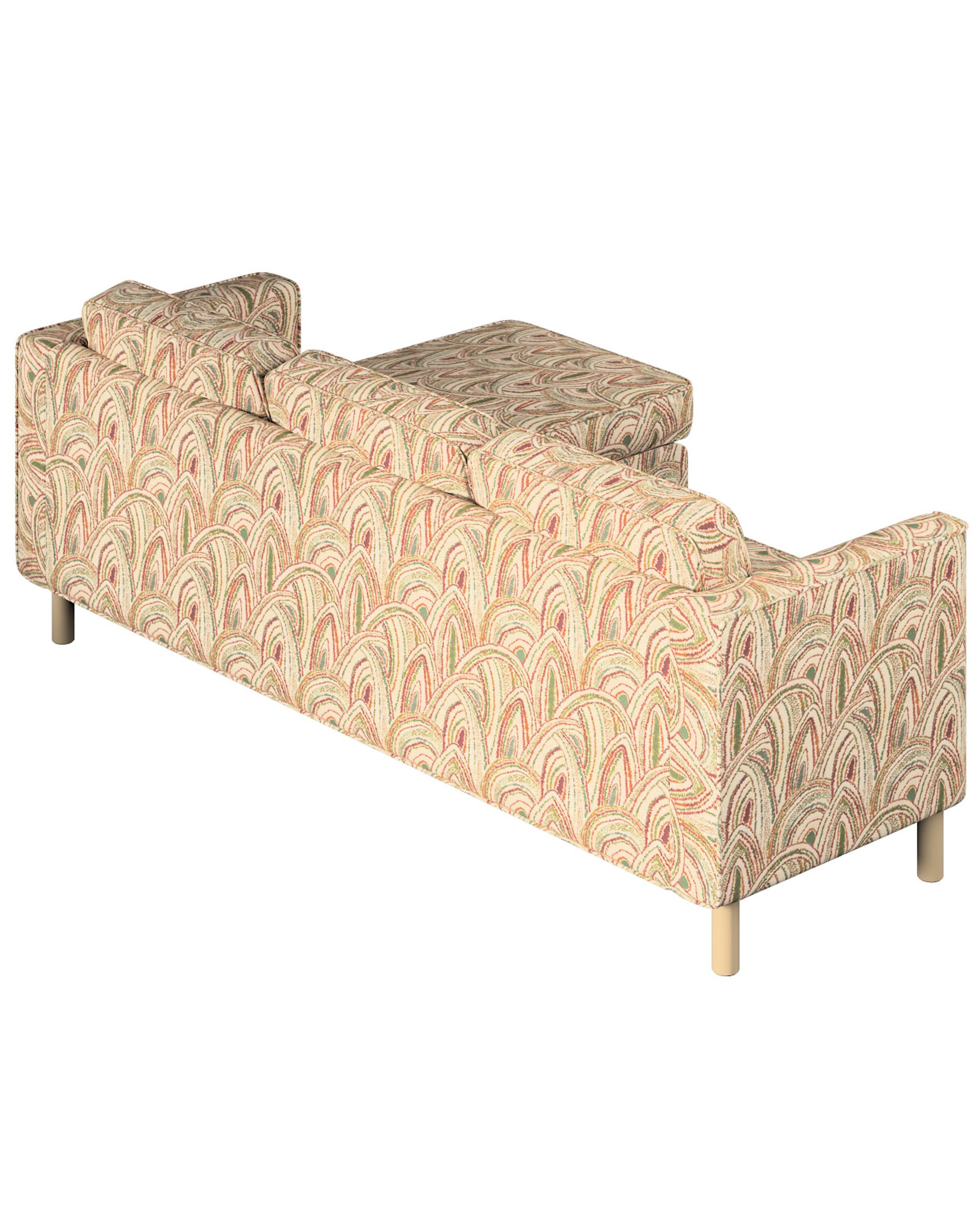 Housse canapé Pärup avec chaise longue 3 pl. couleur multicolore tissu tresse, à motifs (hover)