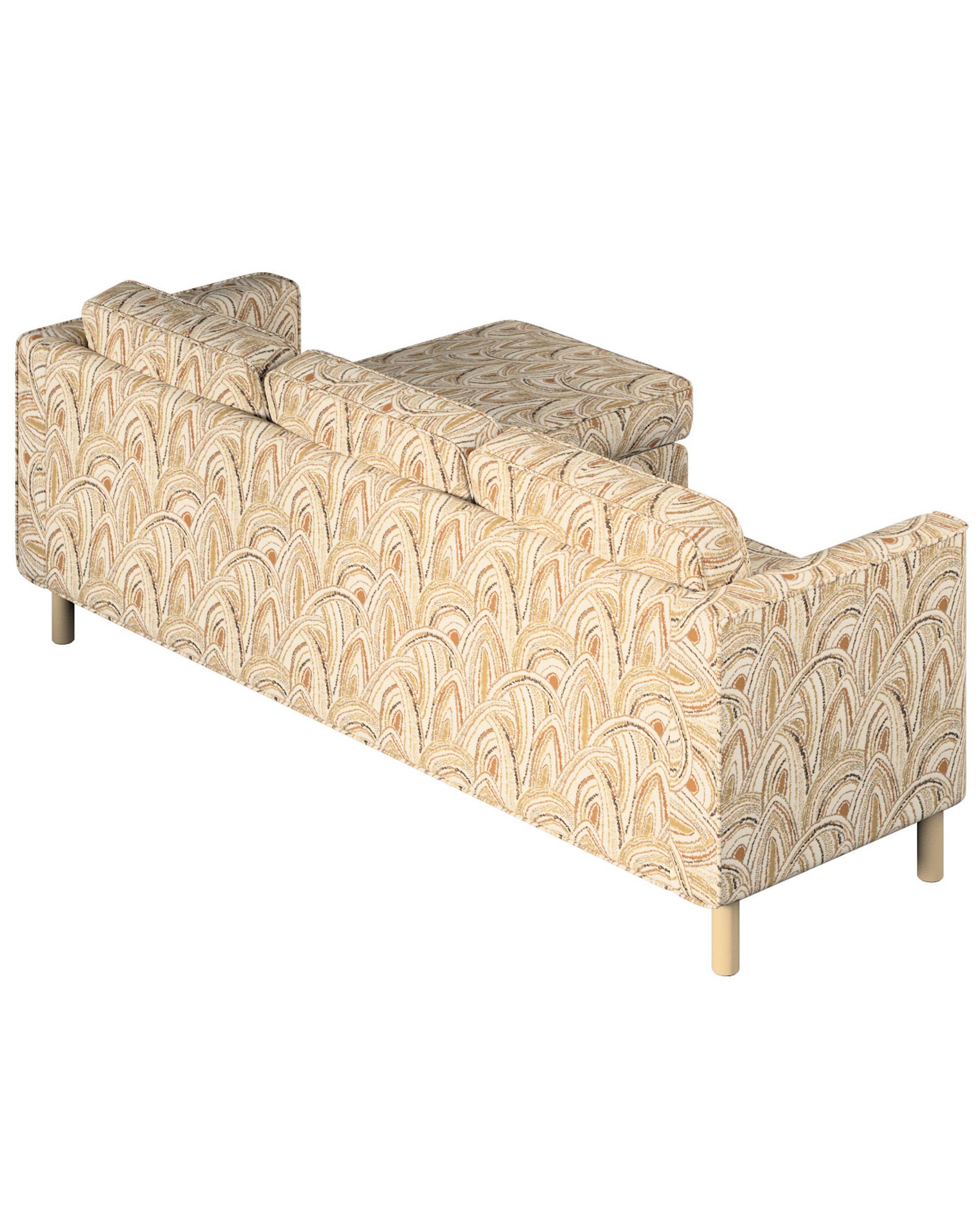 Housse canapé Pärup avec chaise longue 3 pl. couleur beige tissu tresse, à motifs (hover)