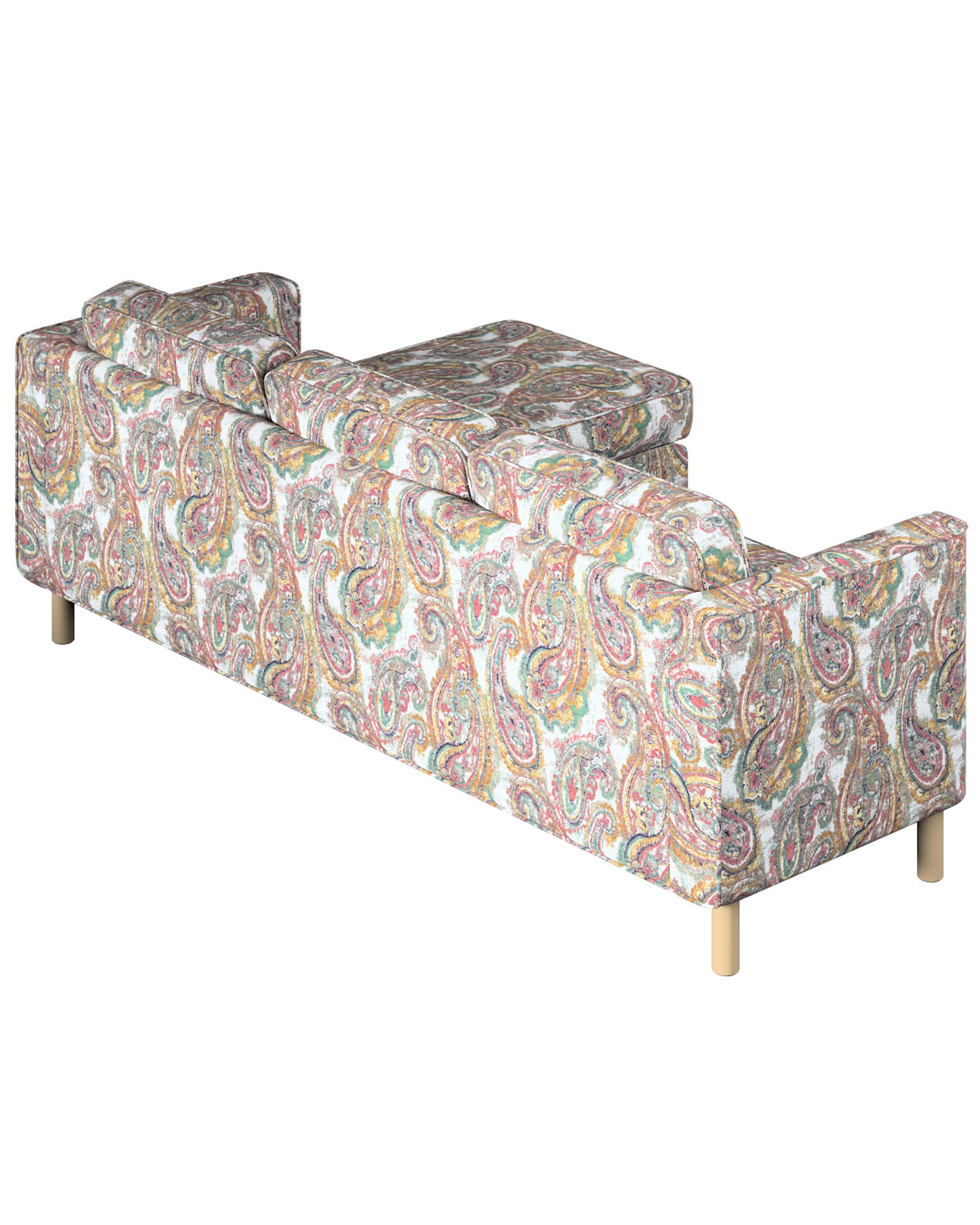 Housse canapé Pärup avec chaise longue 3 pl. couleur multicolore tissu tresse, à motifs (hover)