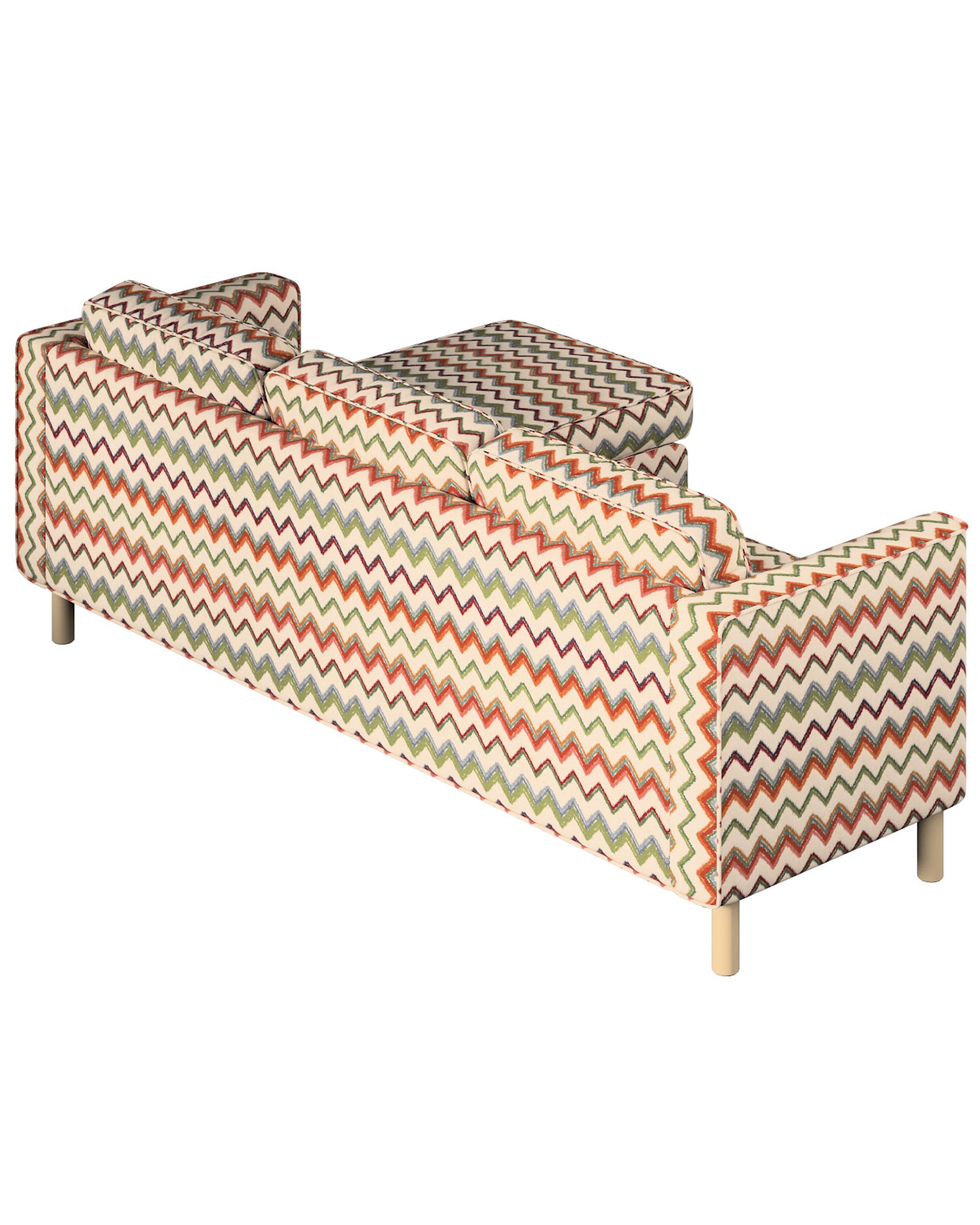 Housse canapé Pärup avec chaise longue 3 pl. couleur multicolore tissu tresse, à motifs (hover)