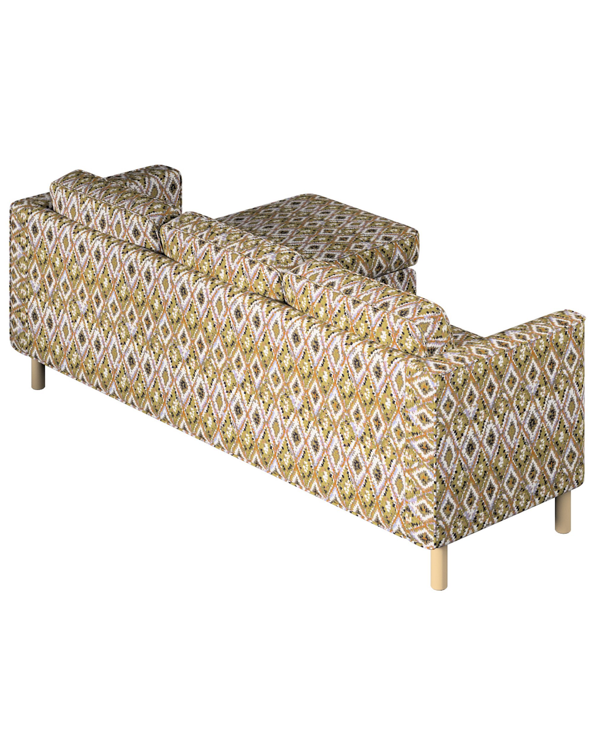 Housse canapé Pärup avec chaise longue 3 pl. couleur multicolore tissu tresse, à motifs (hover)