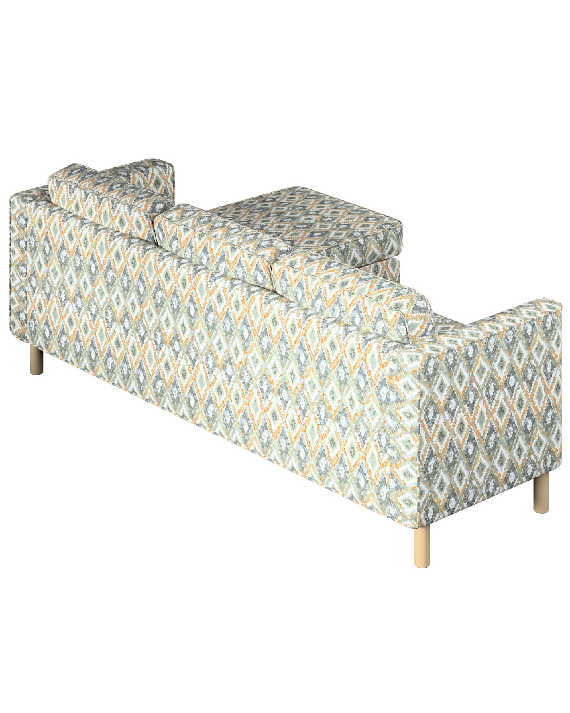 Housse canapé Pärup avec chaise longue 3 pl. couleur bleu tissu tresse, à motifs (hover)