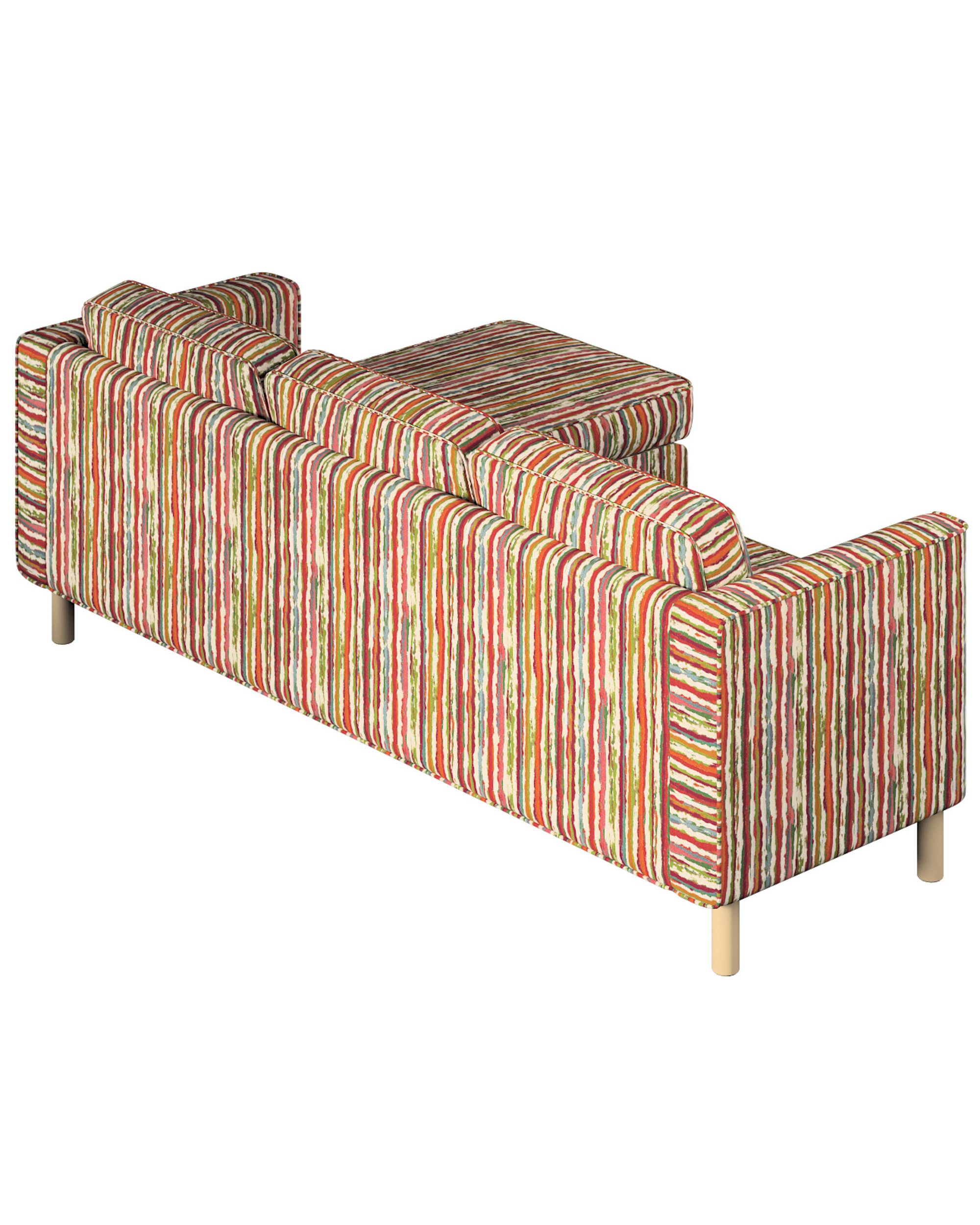 Housse canapé Pärup avec chaise longue 3 pl. couleur multicolore tissu tresse, à motifs (hover)
