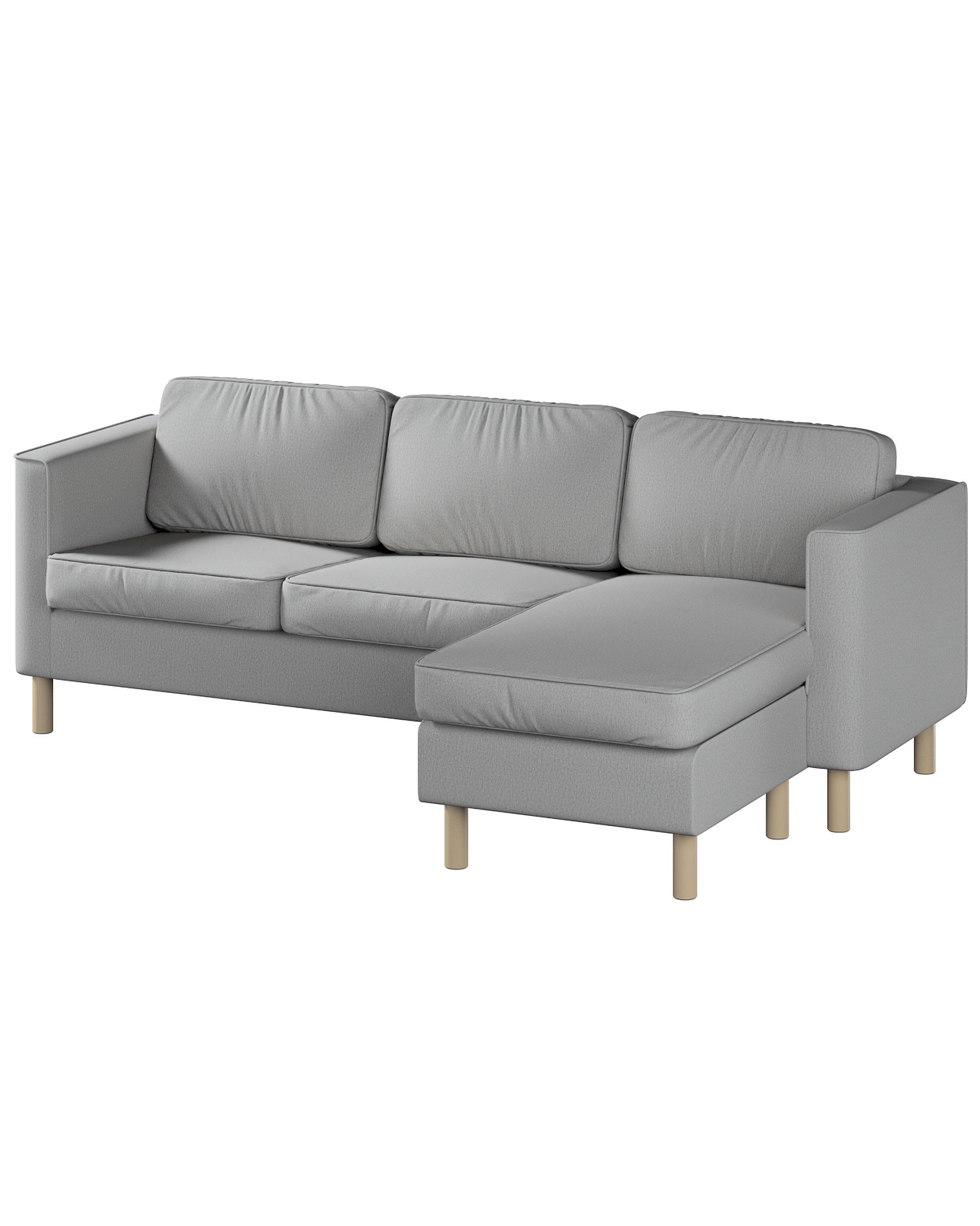 Housse canapé Pärup avec chaise longue 3 pl. couleur gris tissu tresse