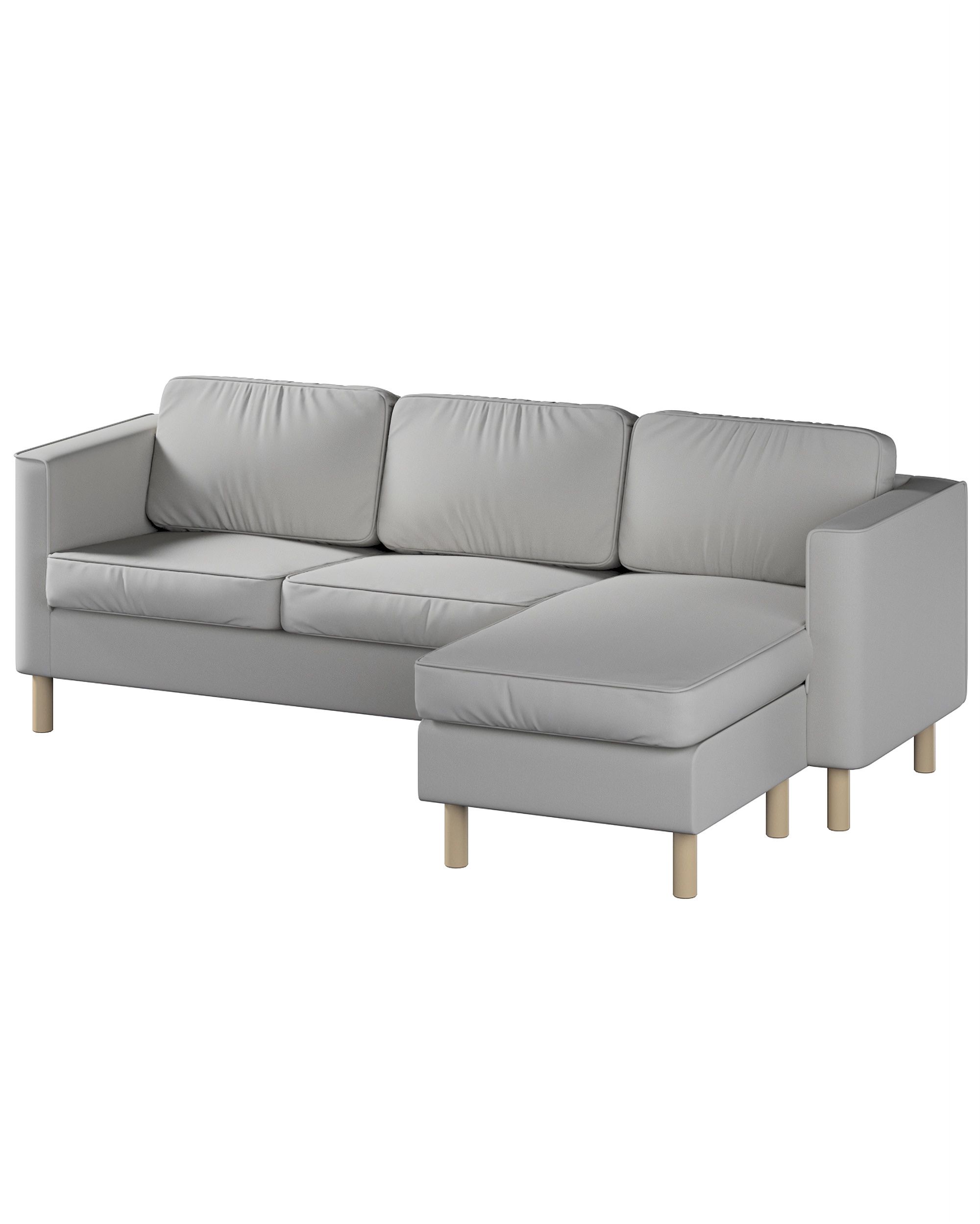 Housse canapé Pärup avec chaise longue 3 pl. couleur gris tissu tresse
