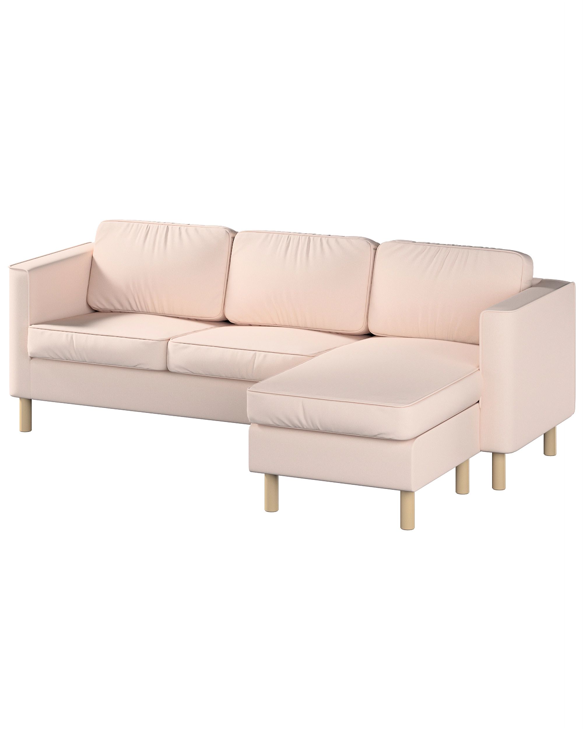 Housse canapé Pärup avec chaise longue 3 pl. couleur rose tissu tresse