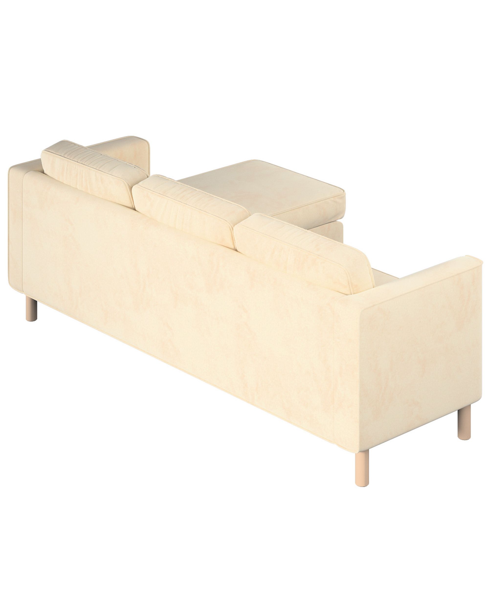 Housse canapé Pärup avec chaise longue 3 pl. couleur écru tissu brillant, velours (hover)