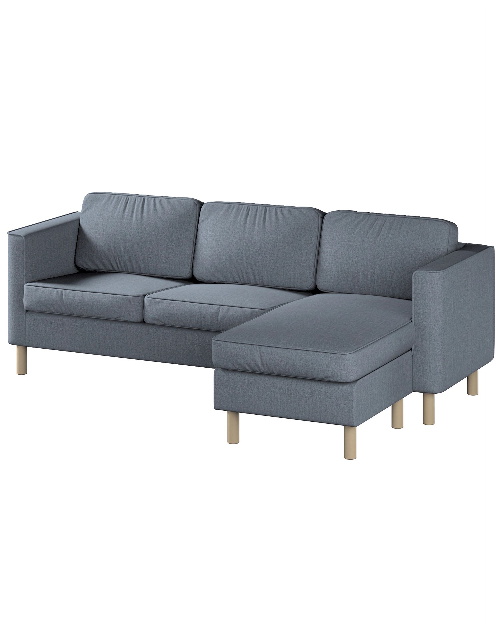Housse canapé Pärup avec chaise longue 3 pl. couleur gris tissu tresse