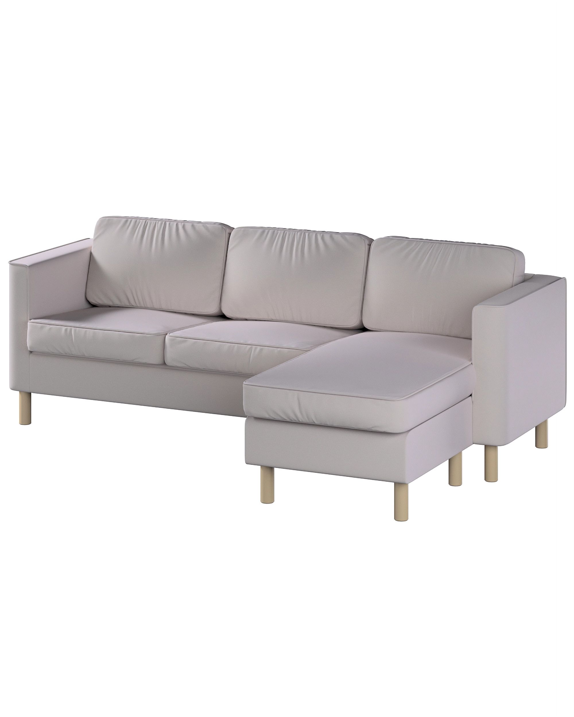 Housse canapé Pärup avec chaise longue 3 pl. couleur beige tissu velours