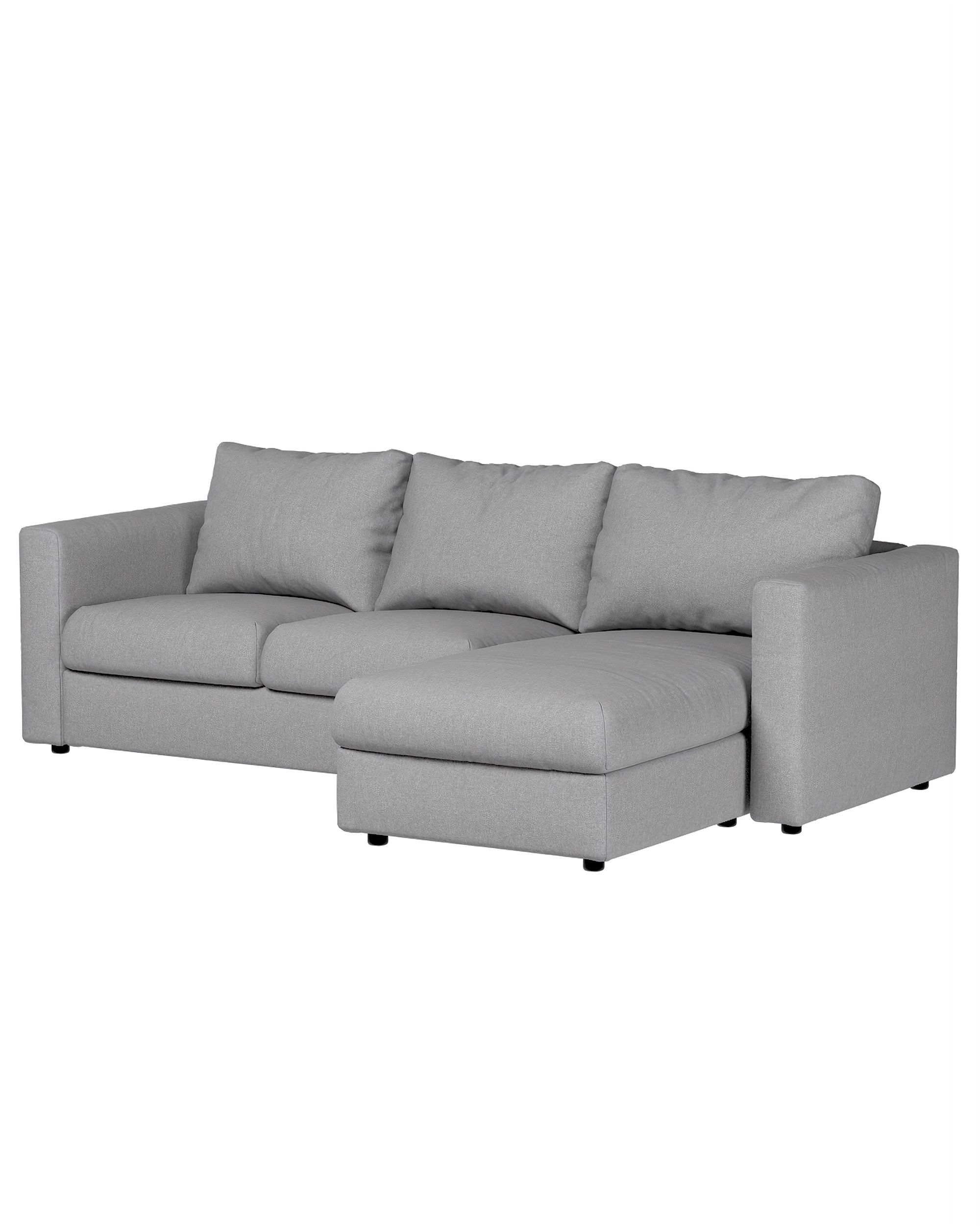 Housse pour section méridienne Vimle couleur gris tissu tresse (hover)