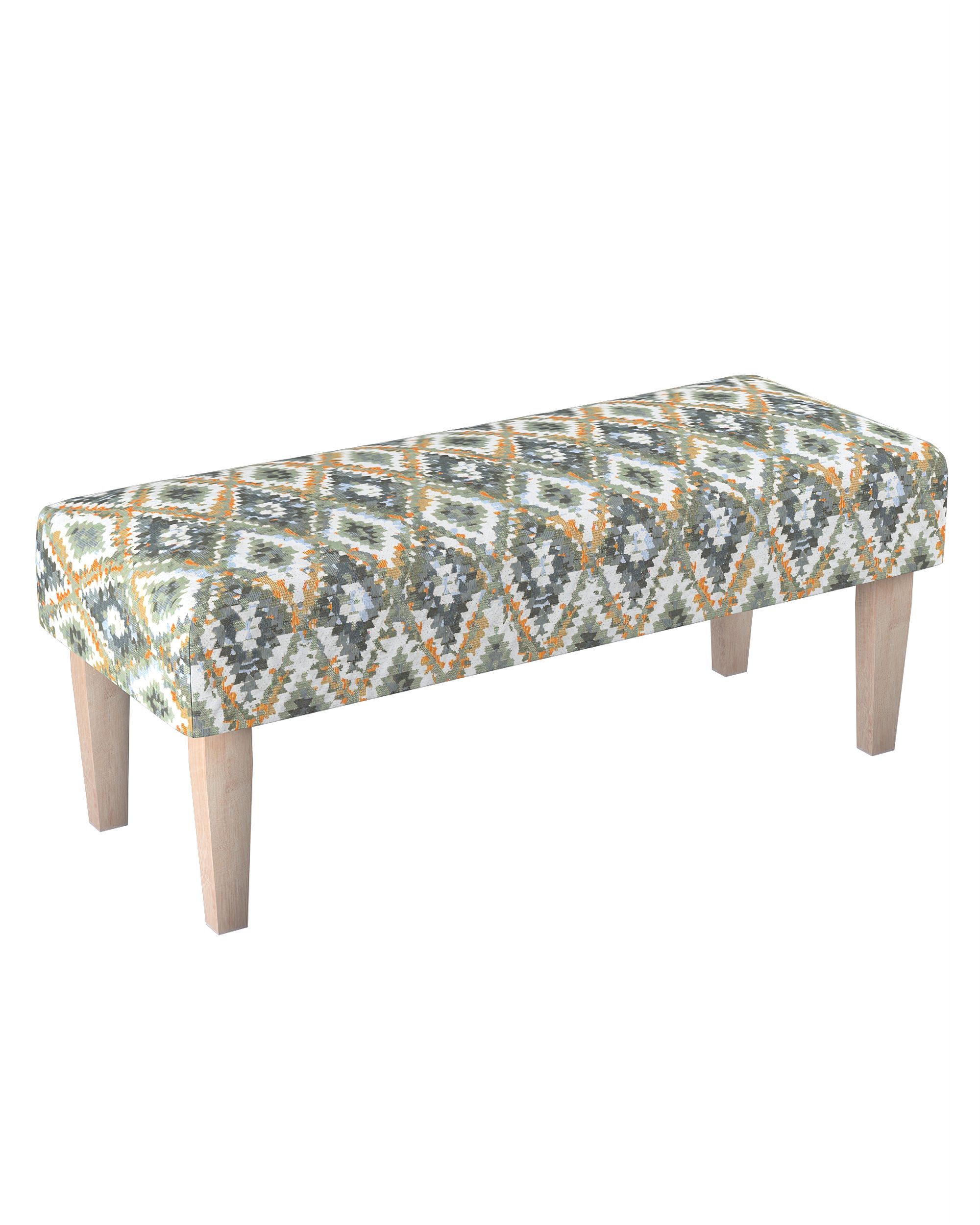 Banc rembourré couleur bleu tissu tresse, à motifs