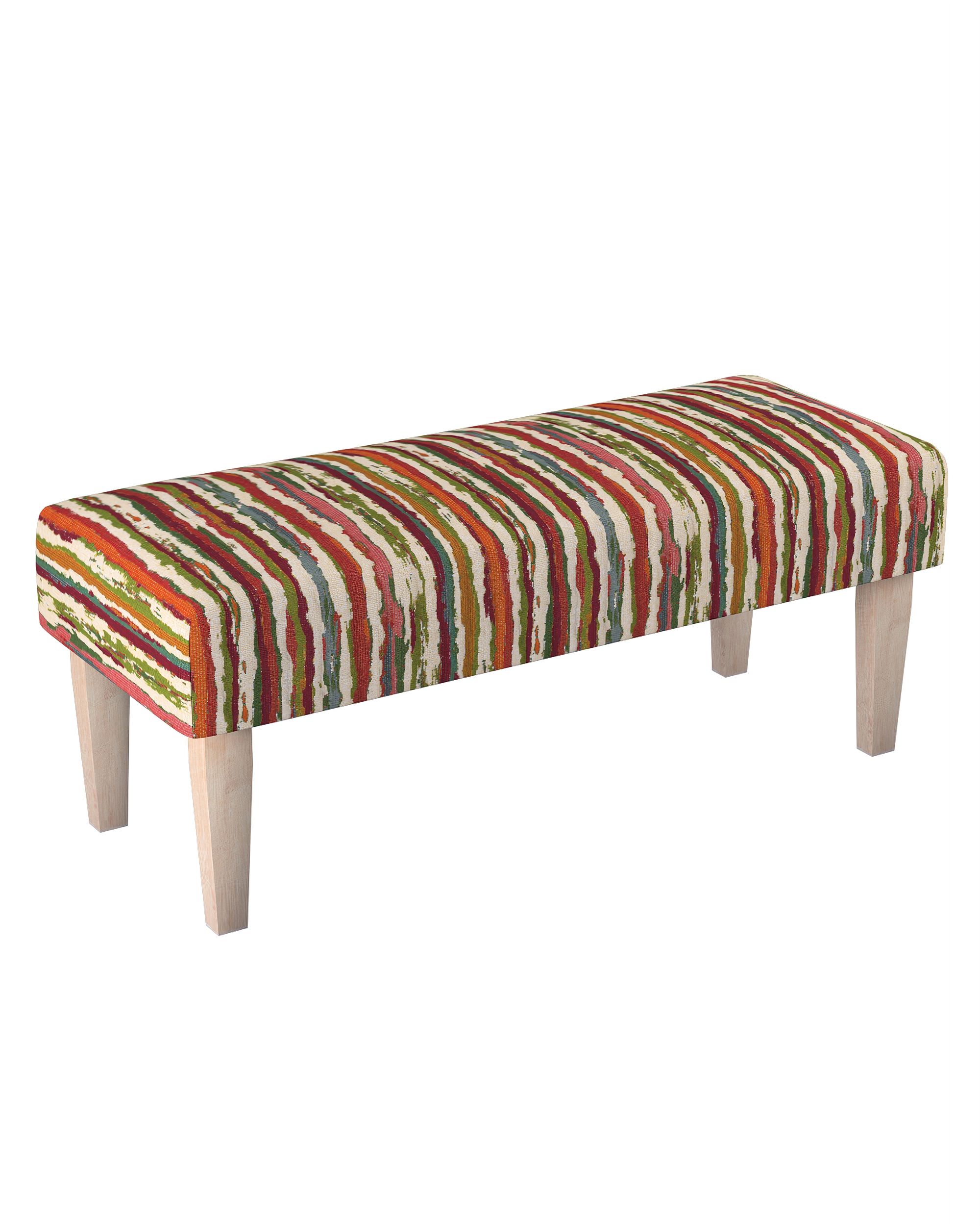 Banc rembourré couleur multicolore tissu tresse, à motifs