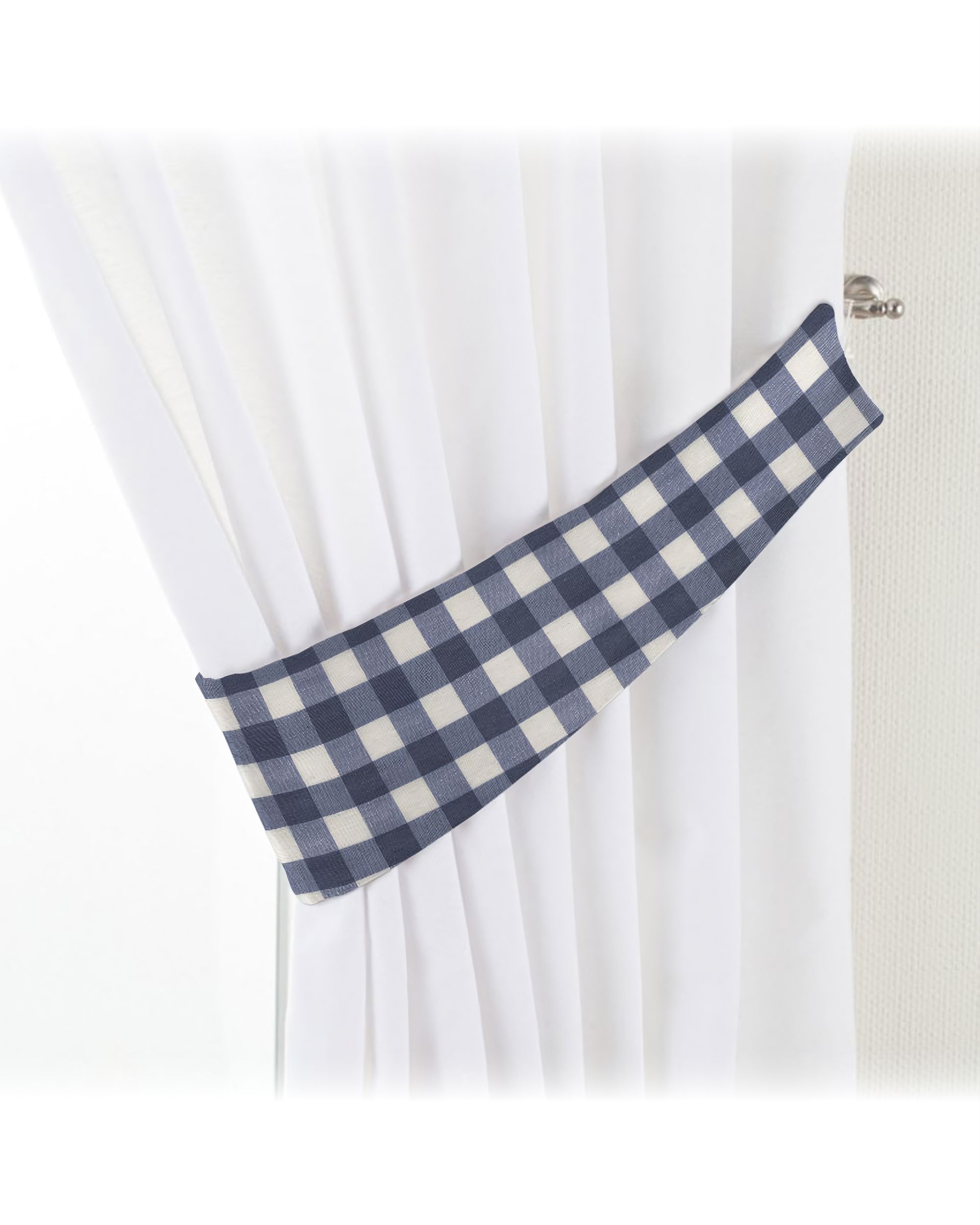 Jarretière Victoria couleur bleu marine tissu à motifs