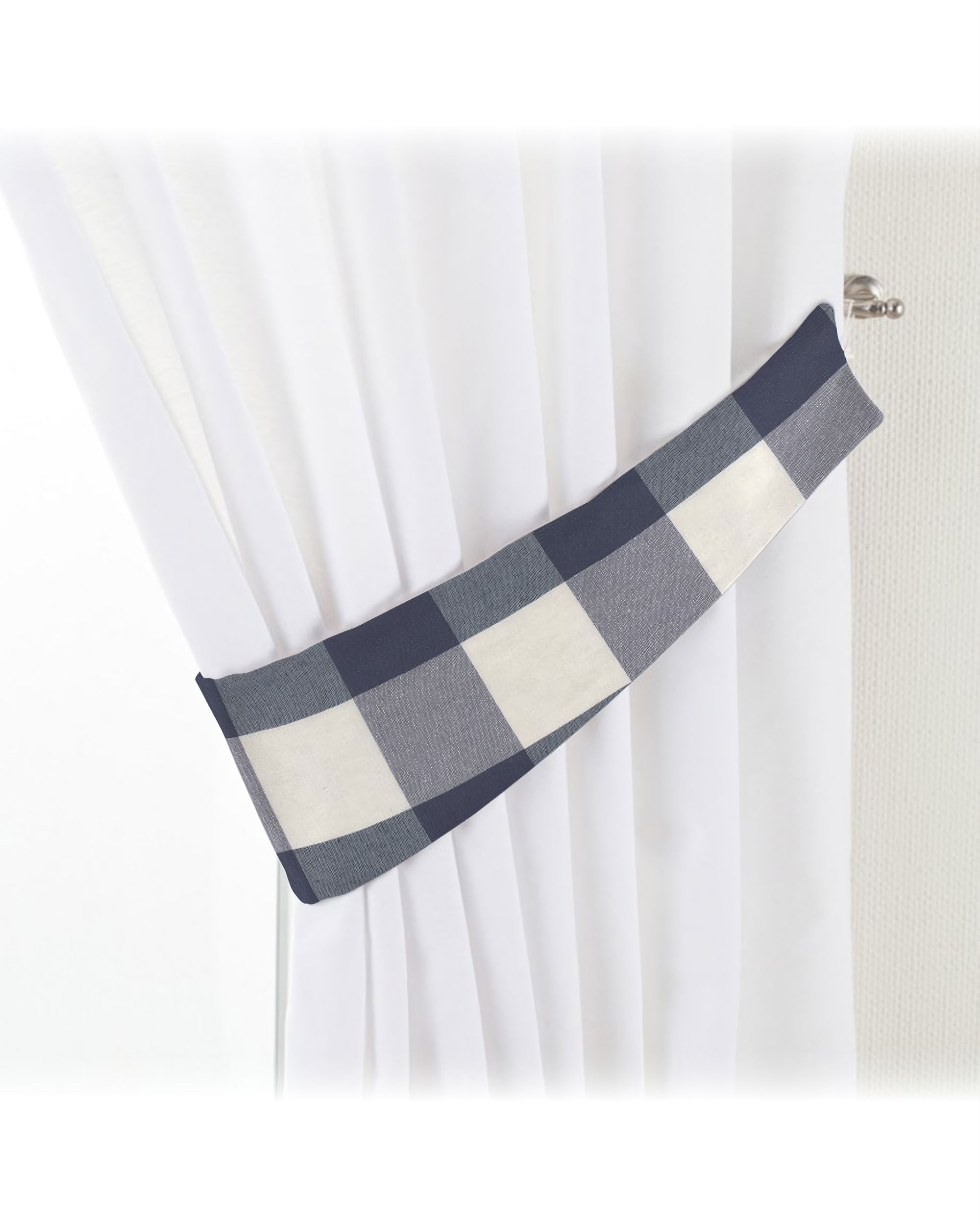 Jarretière Victoria couleur bleu marine tissu à motifs